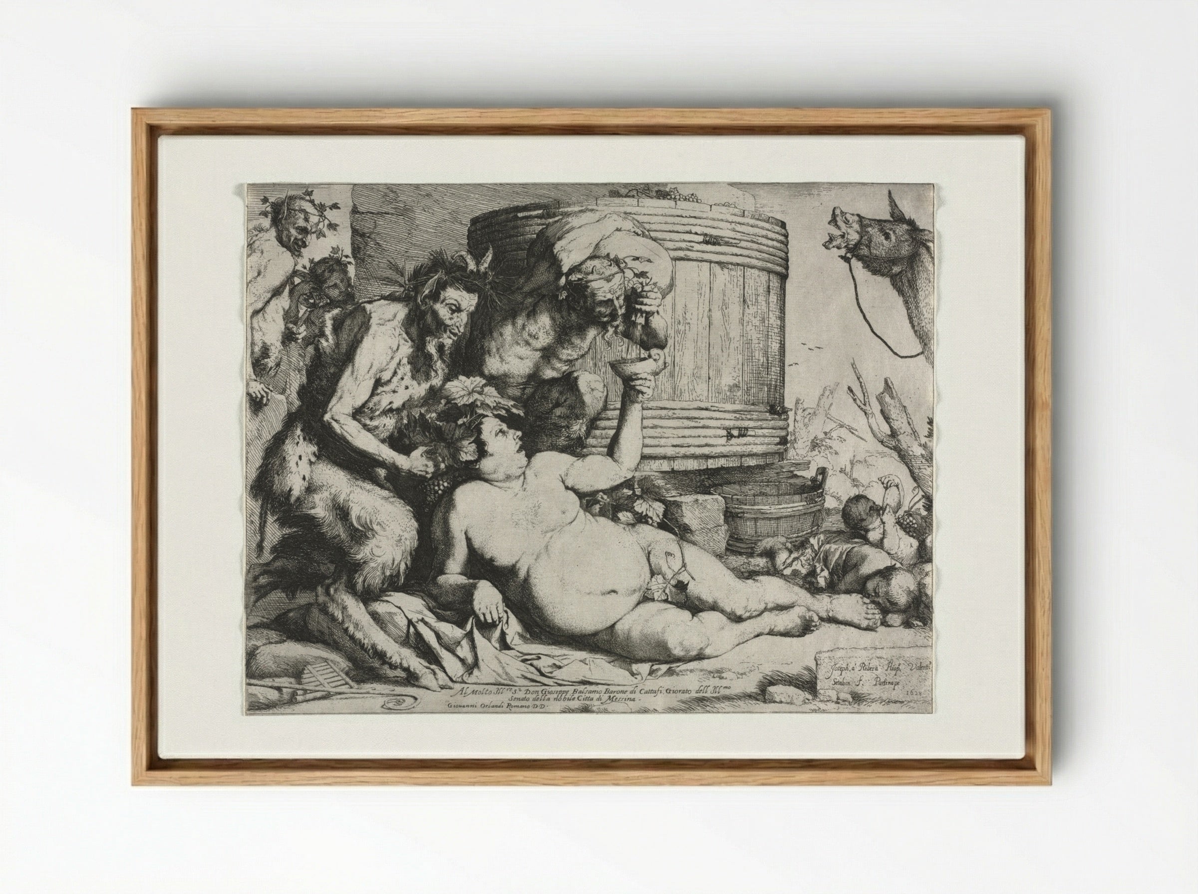 The Drunken Silenus - Jusepe de Ribera - Framed Canvas Wood