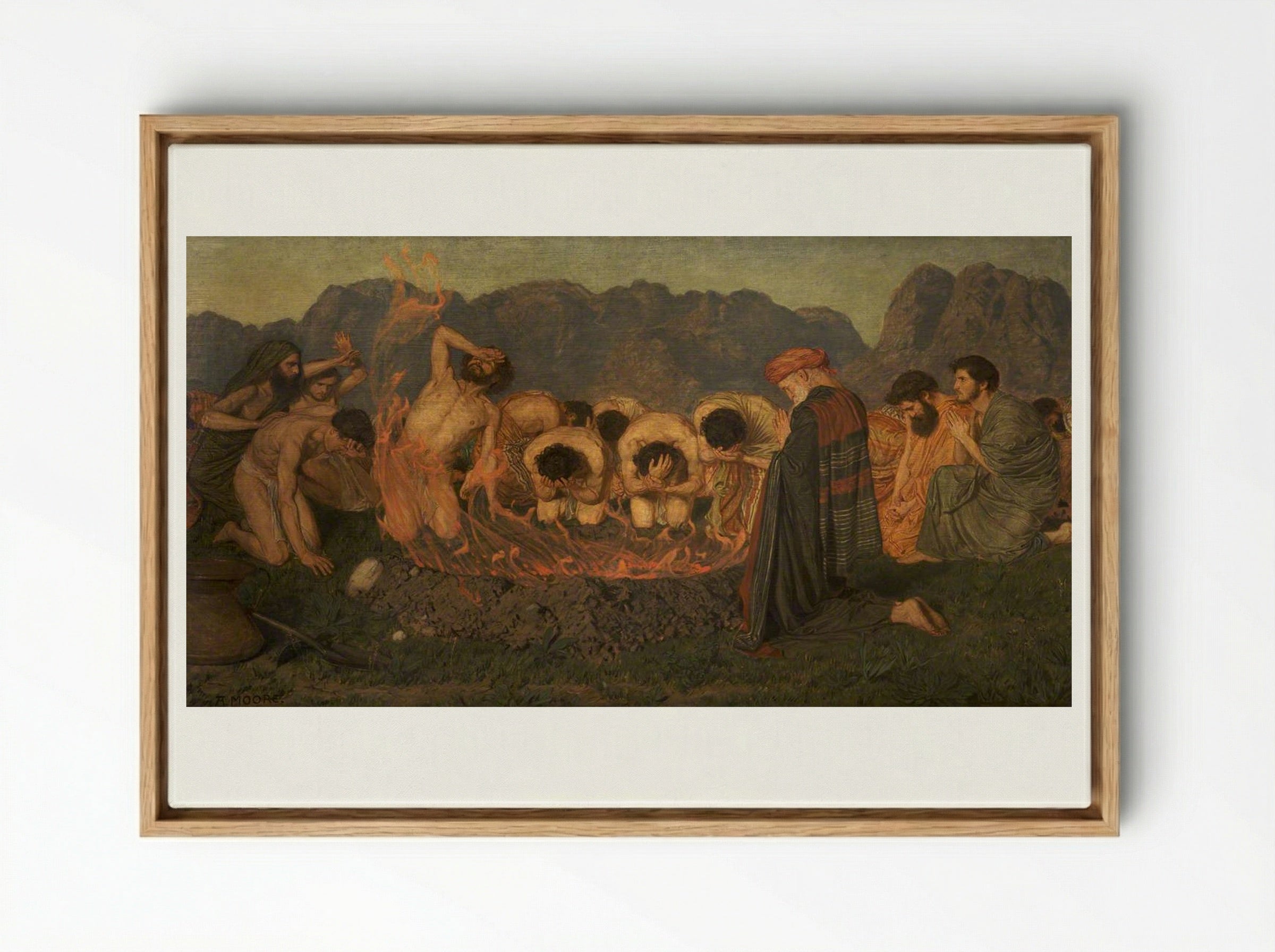 Elijah's Sacrifice - Albert Joseph Moore - Framed Canvas Wood