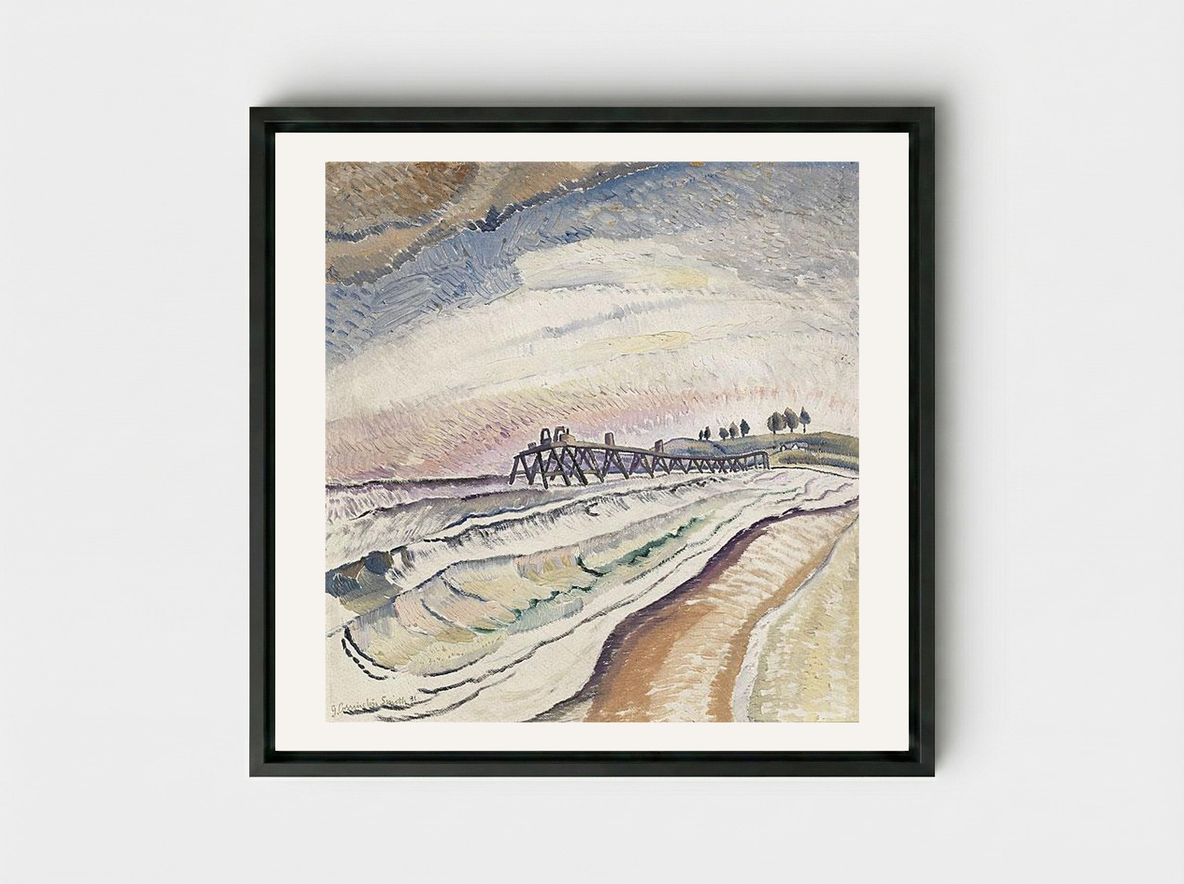 Bulli Pier, South Coast - Grace Cossington Smith - Framed Canvas Black