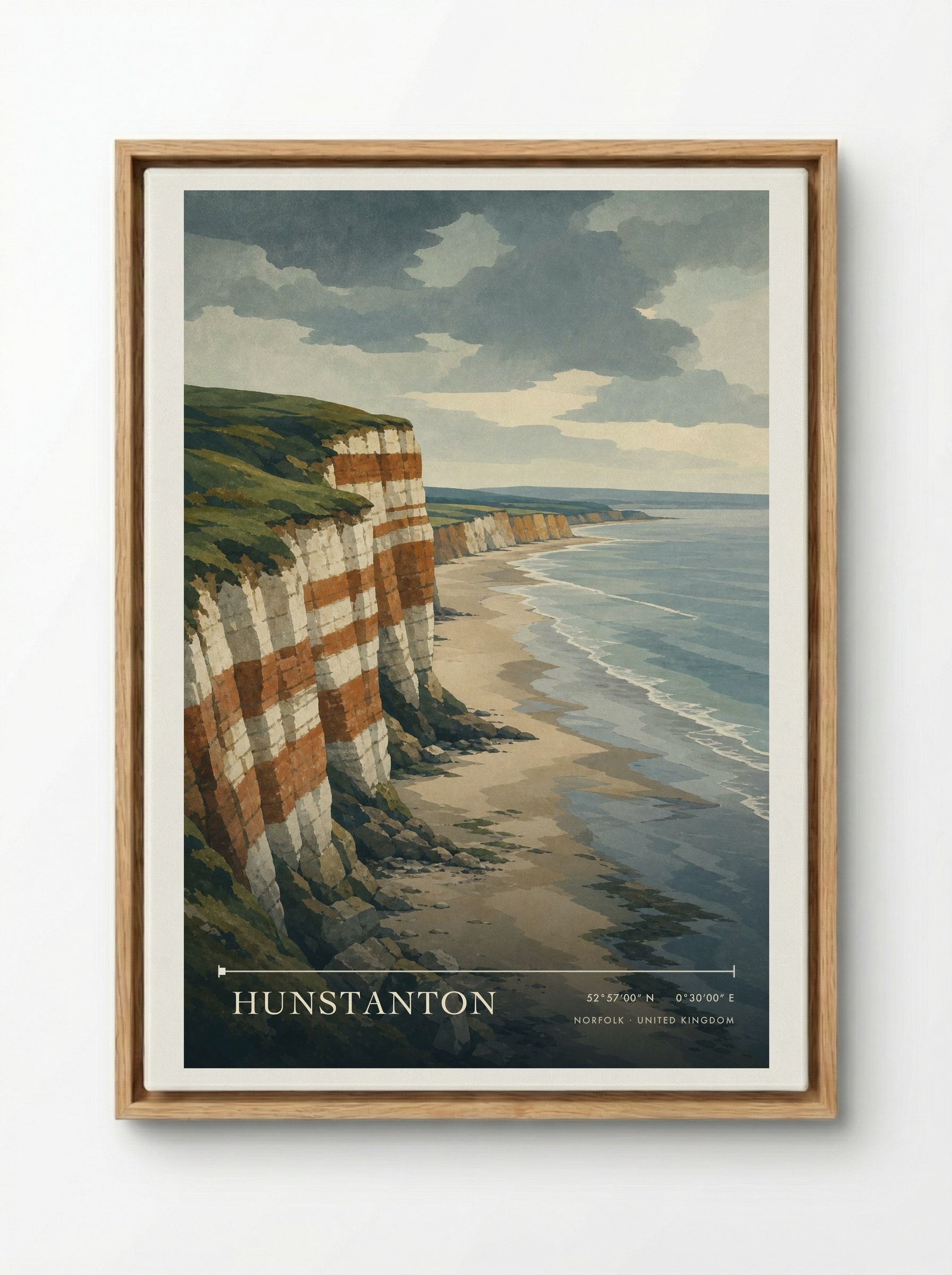 Hunstanton Norfolk United Kingdom Travel Poster - Framed Canvas Wood