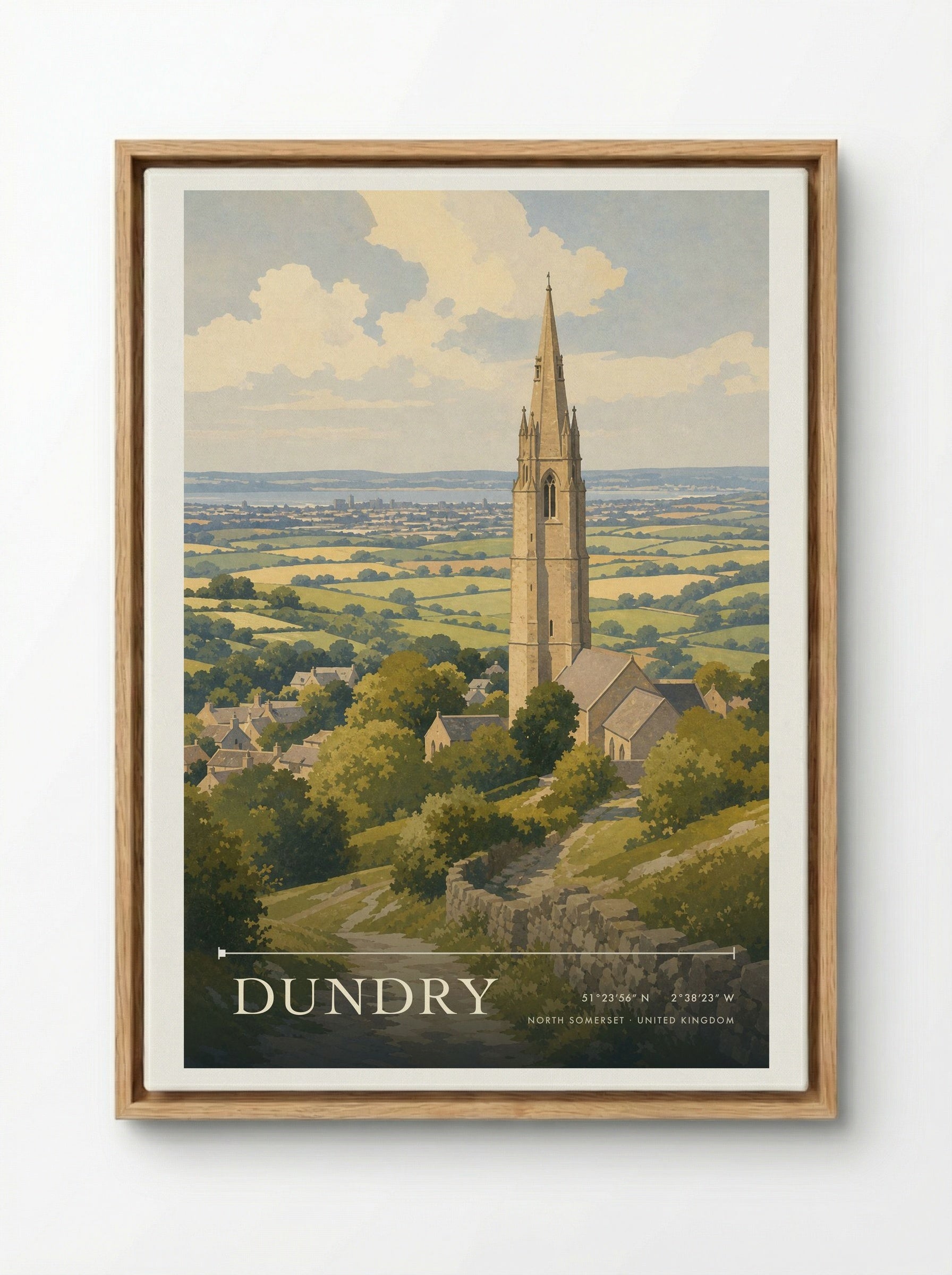 Dundry North Somerset United Kingdom Travel Poster - Framed Canvas Wood