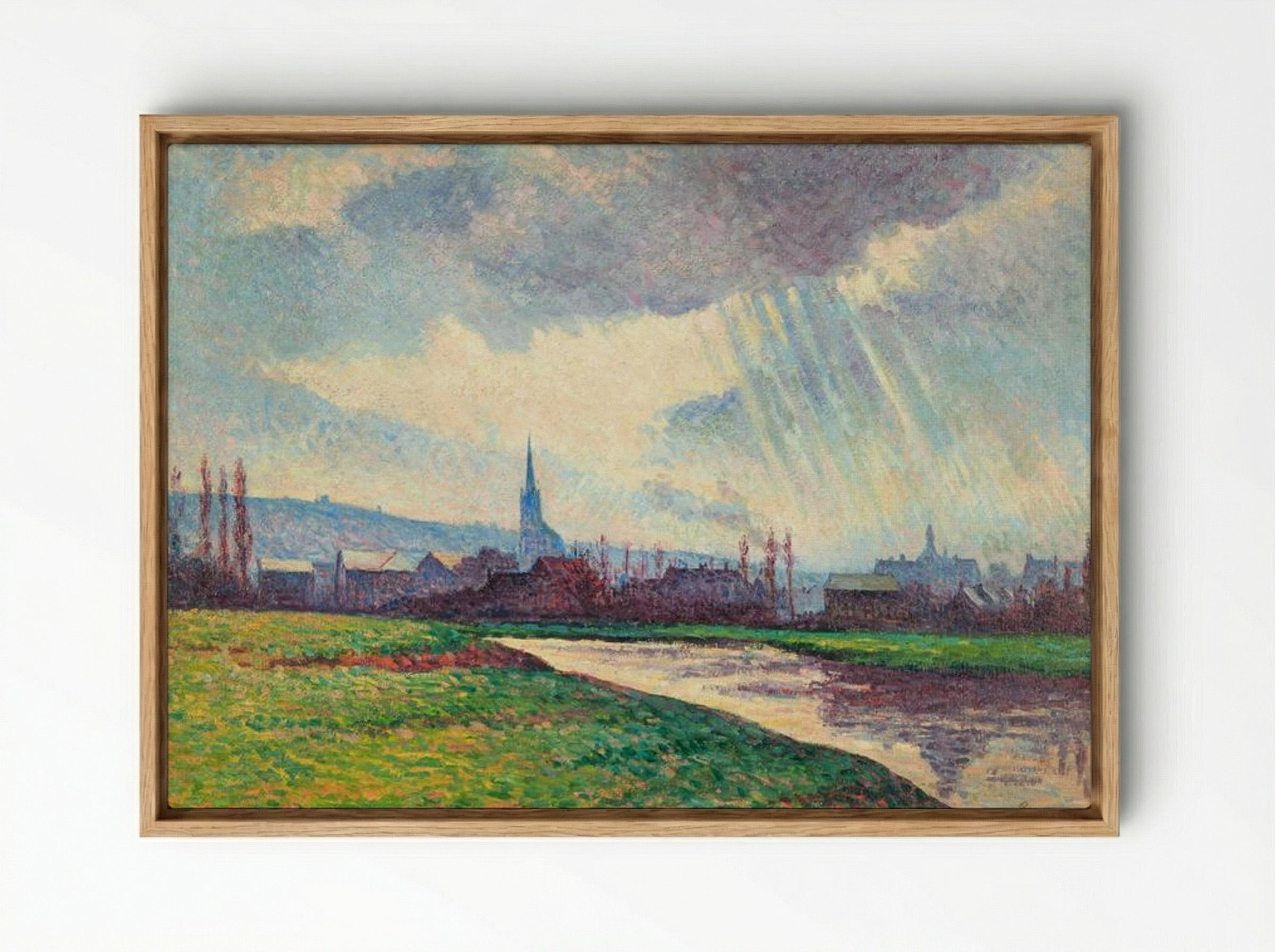 Landscape with River - Maximilien Luce - Framed Canvas Wood