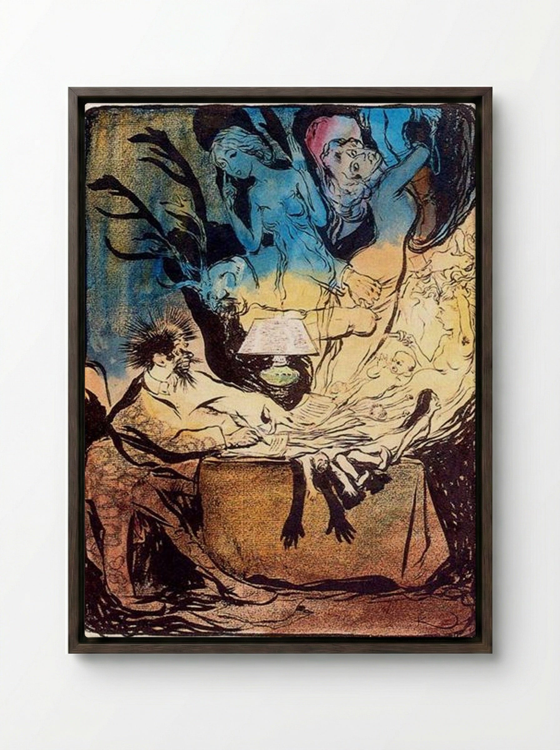 The Novelist - František Kupka - Framed Canvas Dark Wood