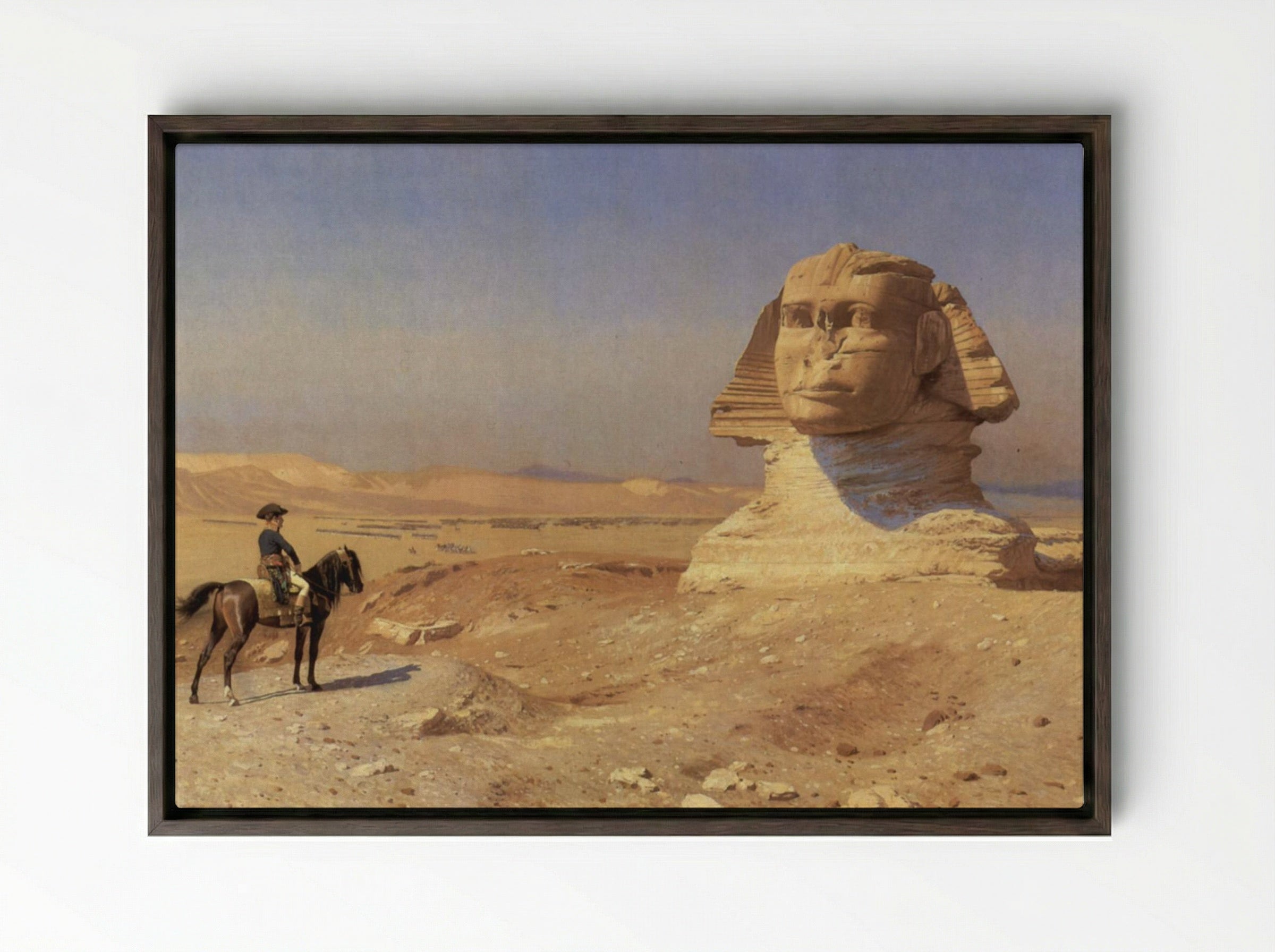 Bonaparte Before the Sphinx - Jean-Léon Gérôme - Framed Canvas Dark Wood