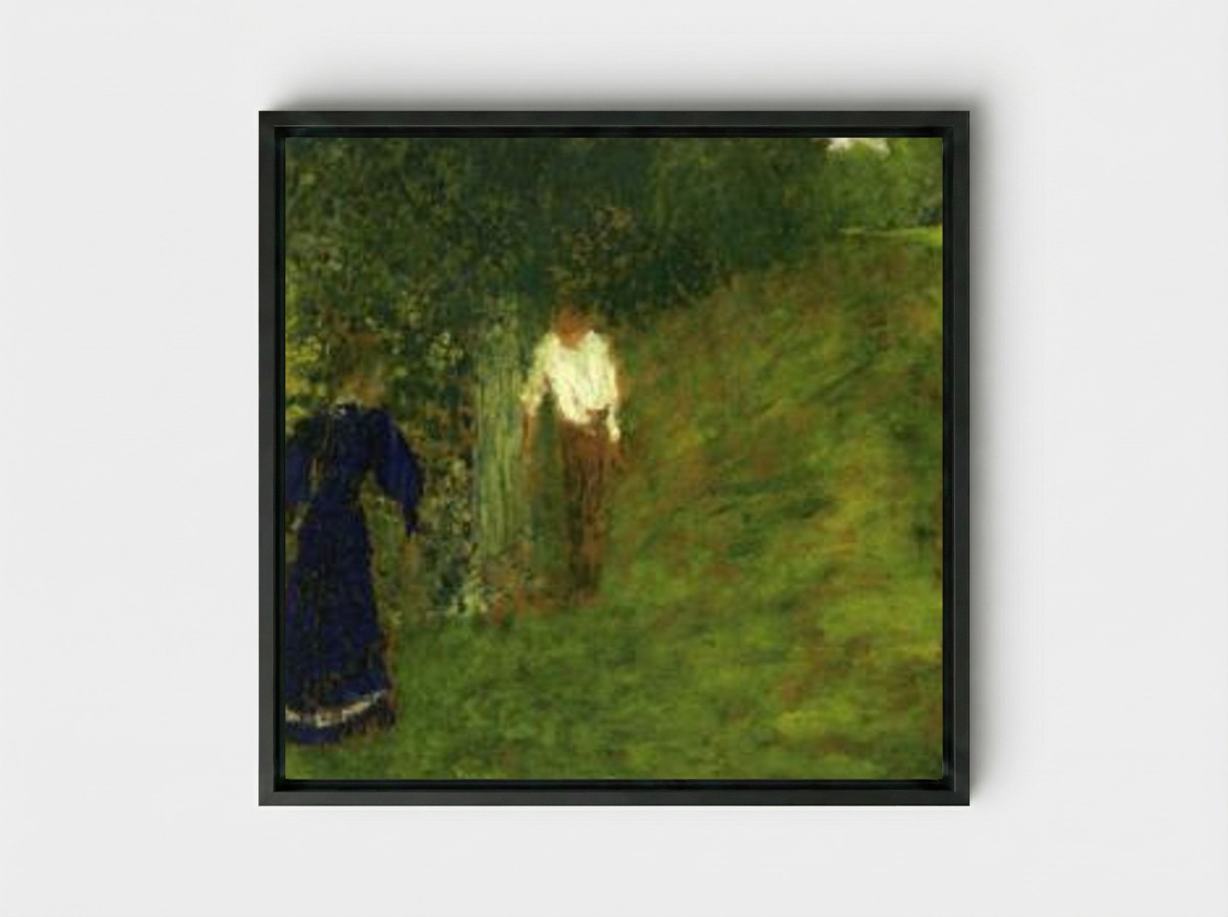 Man and Woman beneath a Tree - Édouard Vuillard - Framed Canvas Black