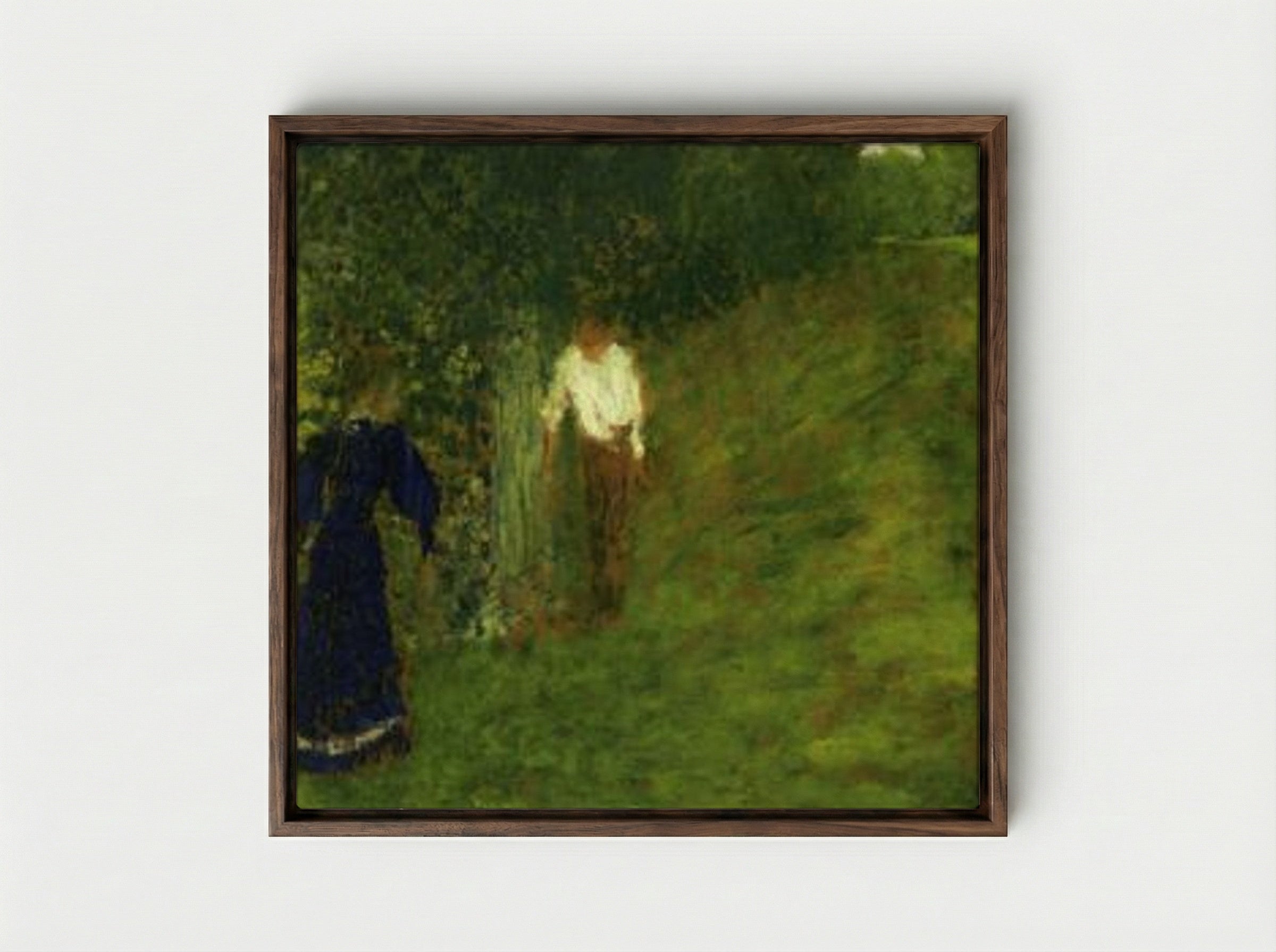 Man and Woman beneath a Tree - Édouard Vuillard - Framed Canvas Dark Wood