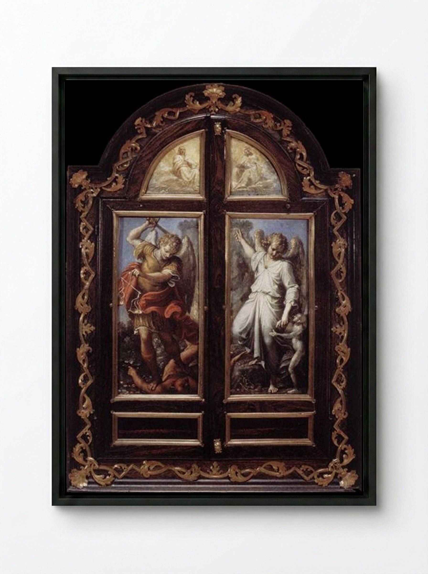 Triptych - Annibale Carracci - Framed Canvas Black