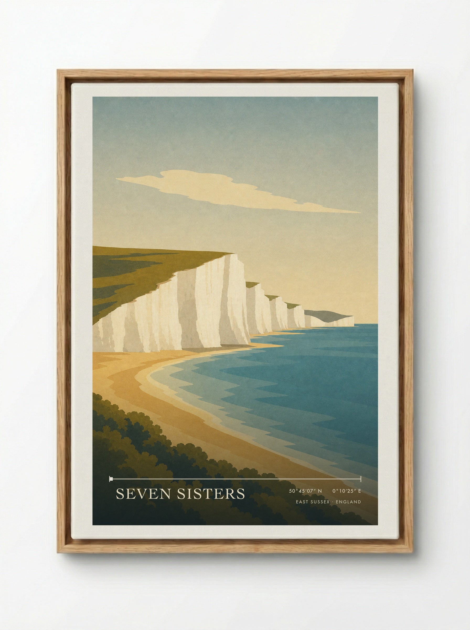 Seven Sisters Travel Poster Artwork - Framed Canvas Wood