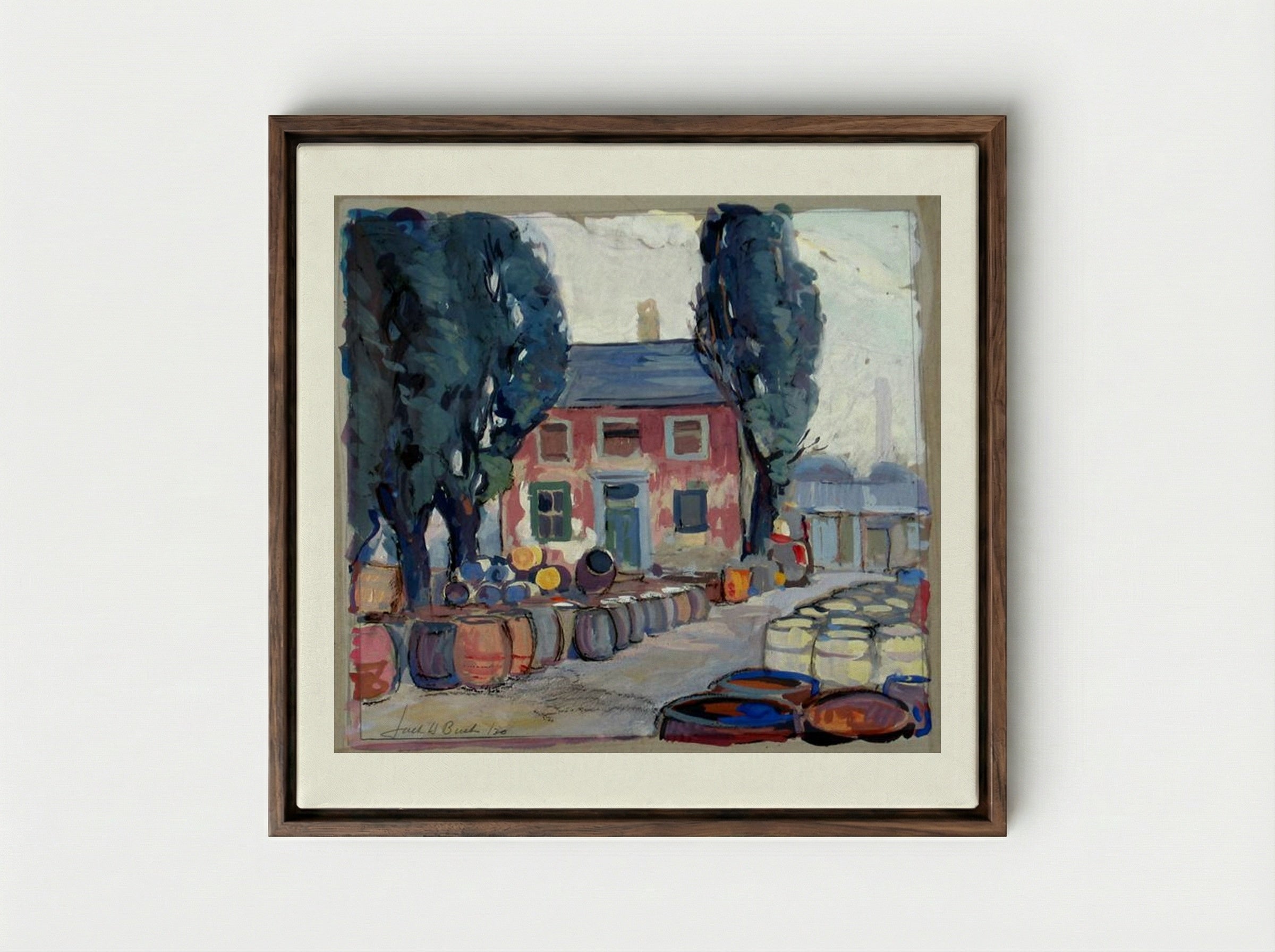 King Street West, Toronto - Jack Bush - Framed Canvas Dark Wood
