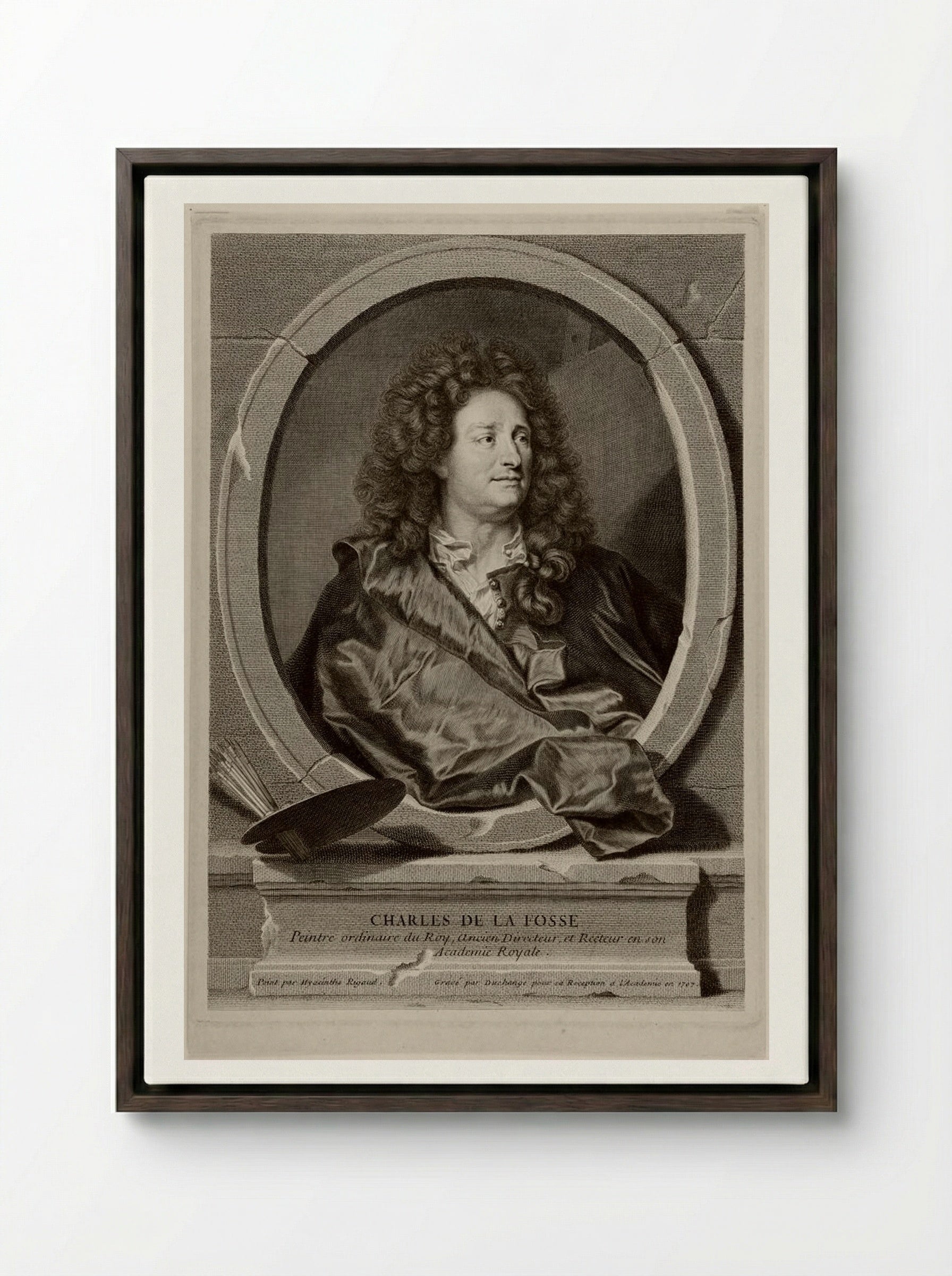 Charles de la Fosse - Gaspard Duchange - Framed Canvas Dark Wood