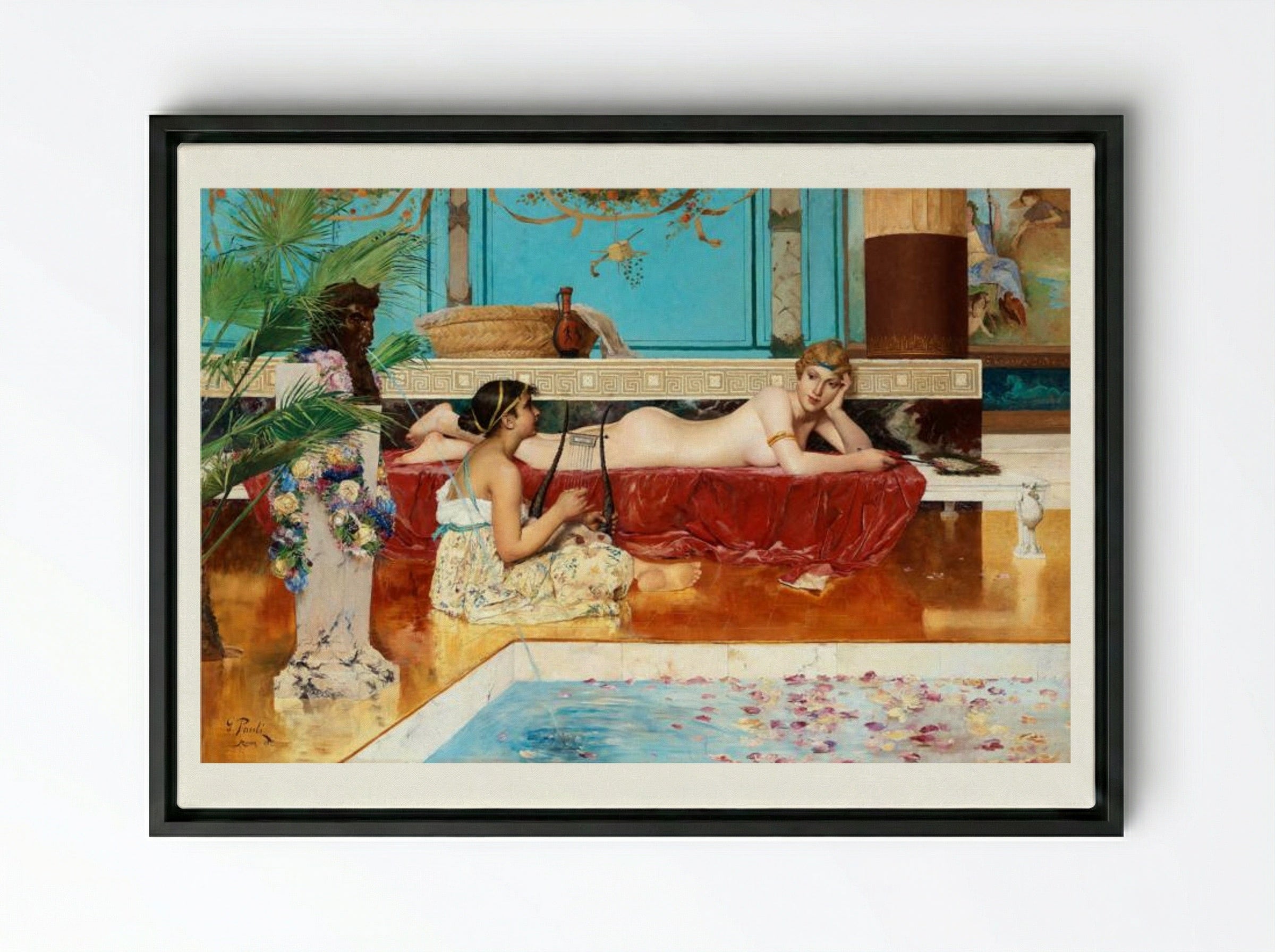 Roman Bath - Georg Pauli - Framed Canvas Black