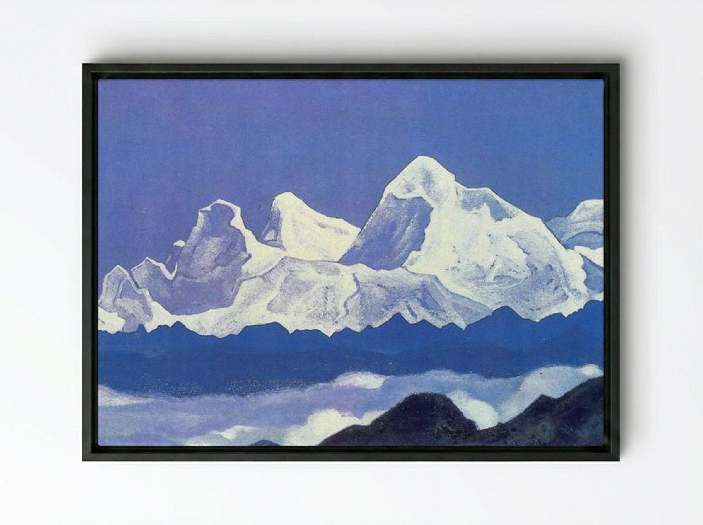 Everest - Nicholas Roerich - Framed Canvas Black
