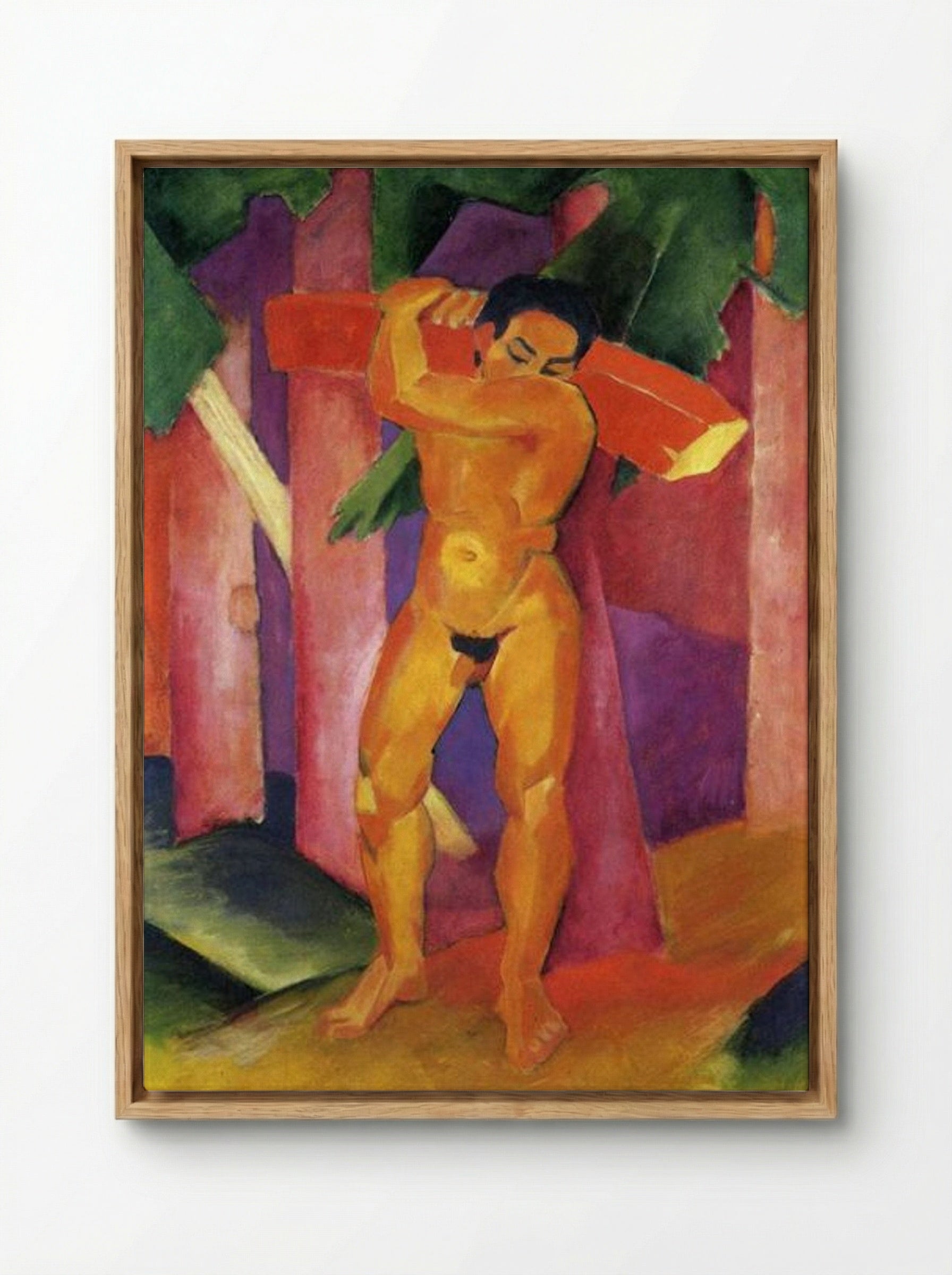 Woodcutter - Franz Marc - Framed Canvas Wood