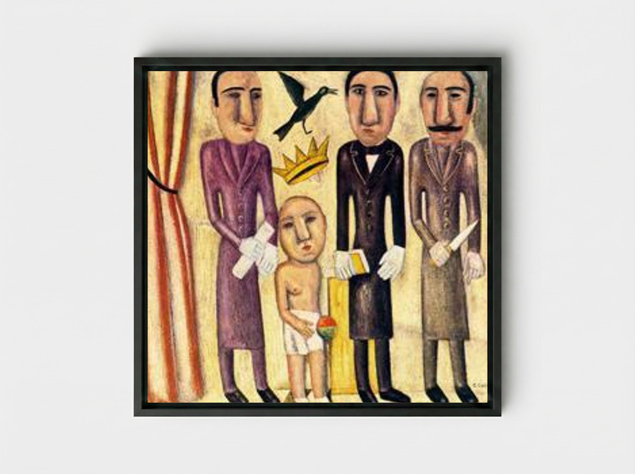 I Romantici - Carlo Carrà - Framed Canvas Black