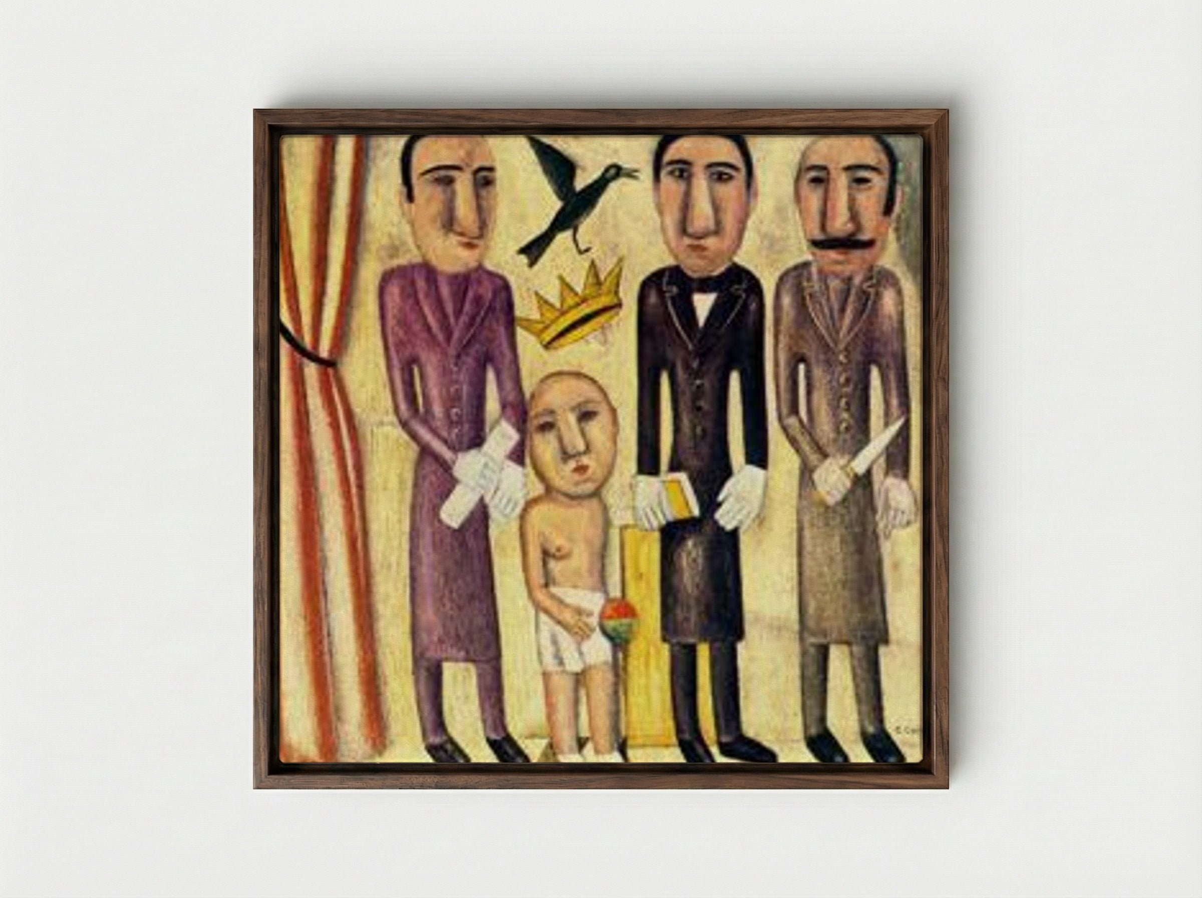 I Romantici - Carlo Carrà - Framed Canvas Dark Wood