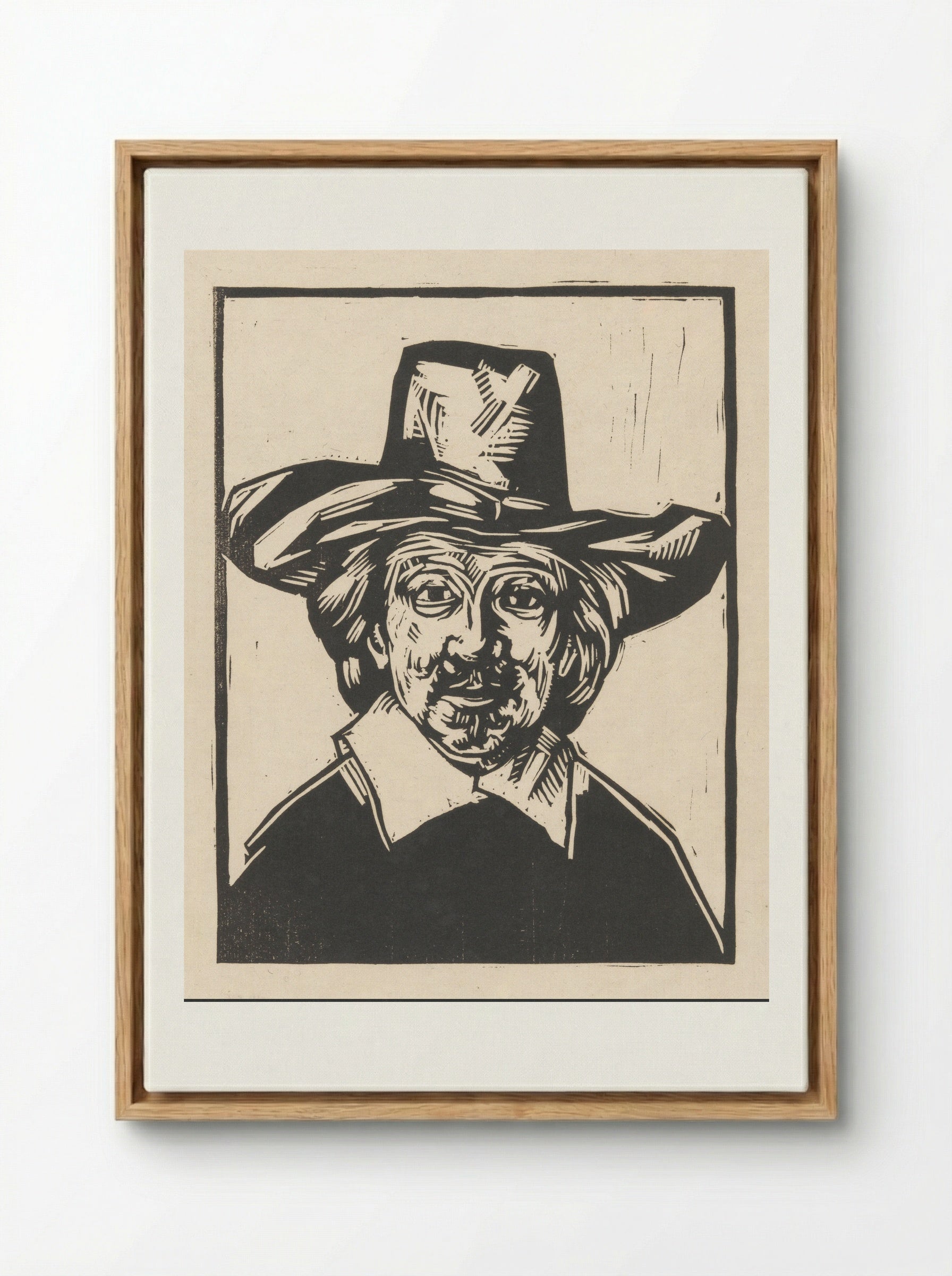 Man met hoed - Henri Jonas - Framed Canvas Wood