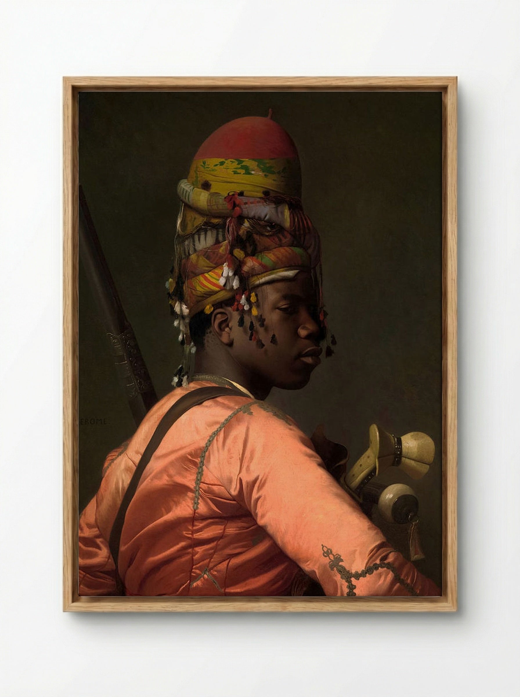 Black Bashi Bazouk - Jean-Léon Gérôme - Framed Canvas Wood