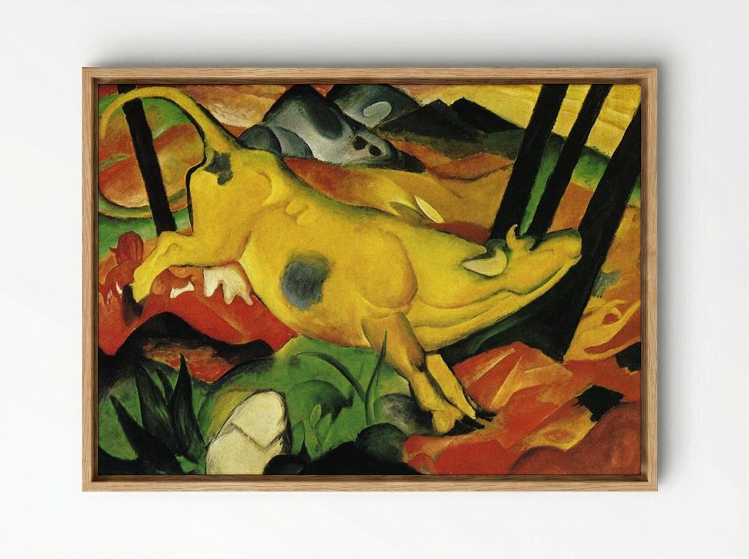The Yellow Cow - Franz Marc - Framed Canvas Wood