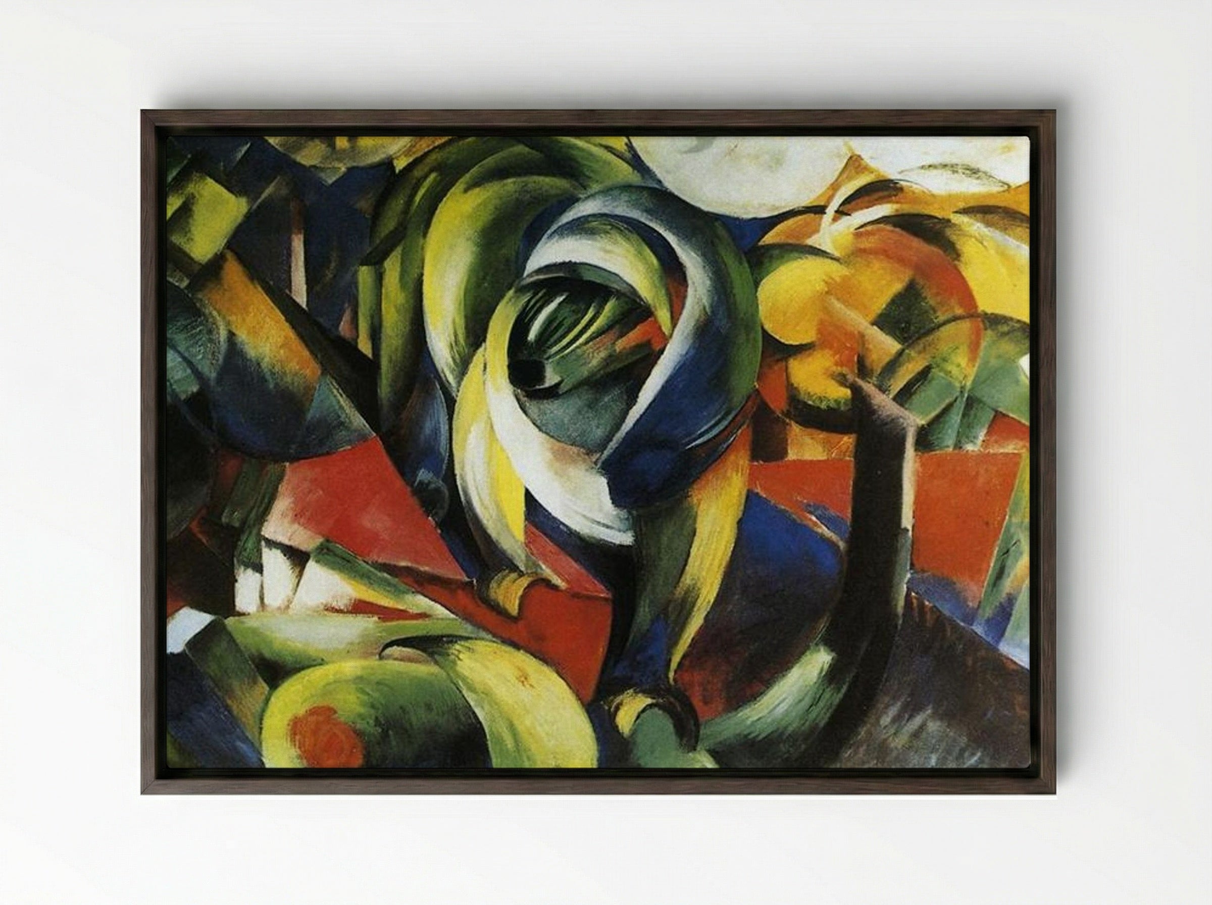 Mandrill - Franz Marc - Framed Canvas Dark Wood