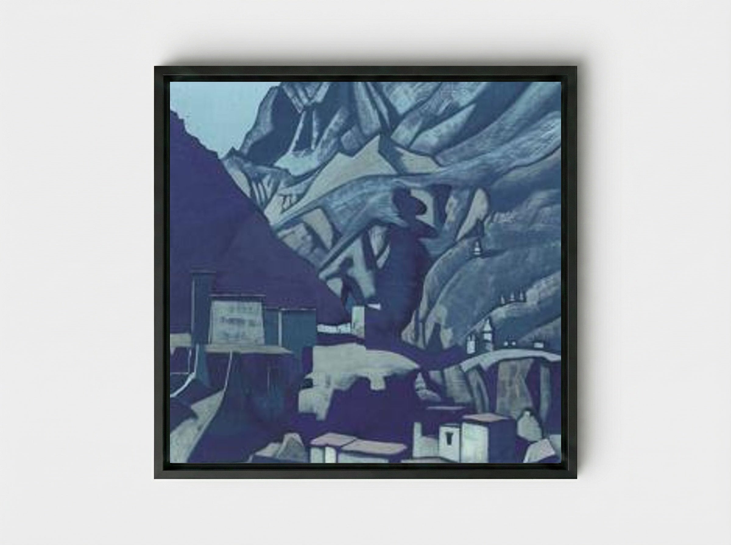 Sanctuaries and Citadels - Nicholas Roerich - Framed Canvas Black
