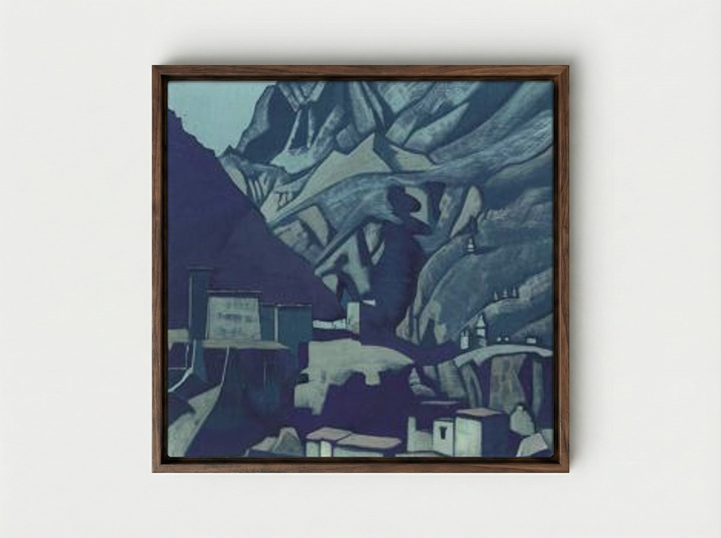Sanctuaries and Citadels - Nicholas Roerich - Framed Canvas Dark Wood
