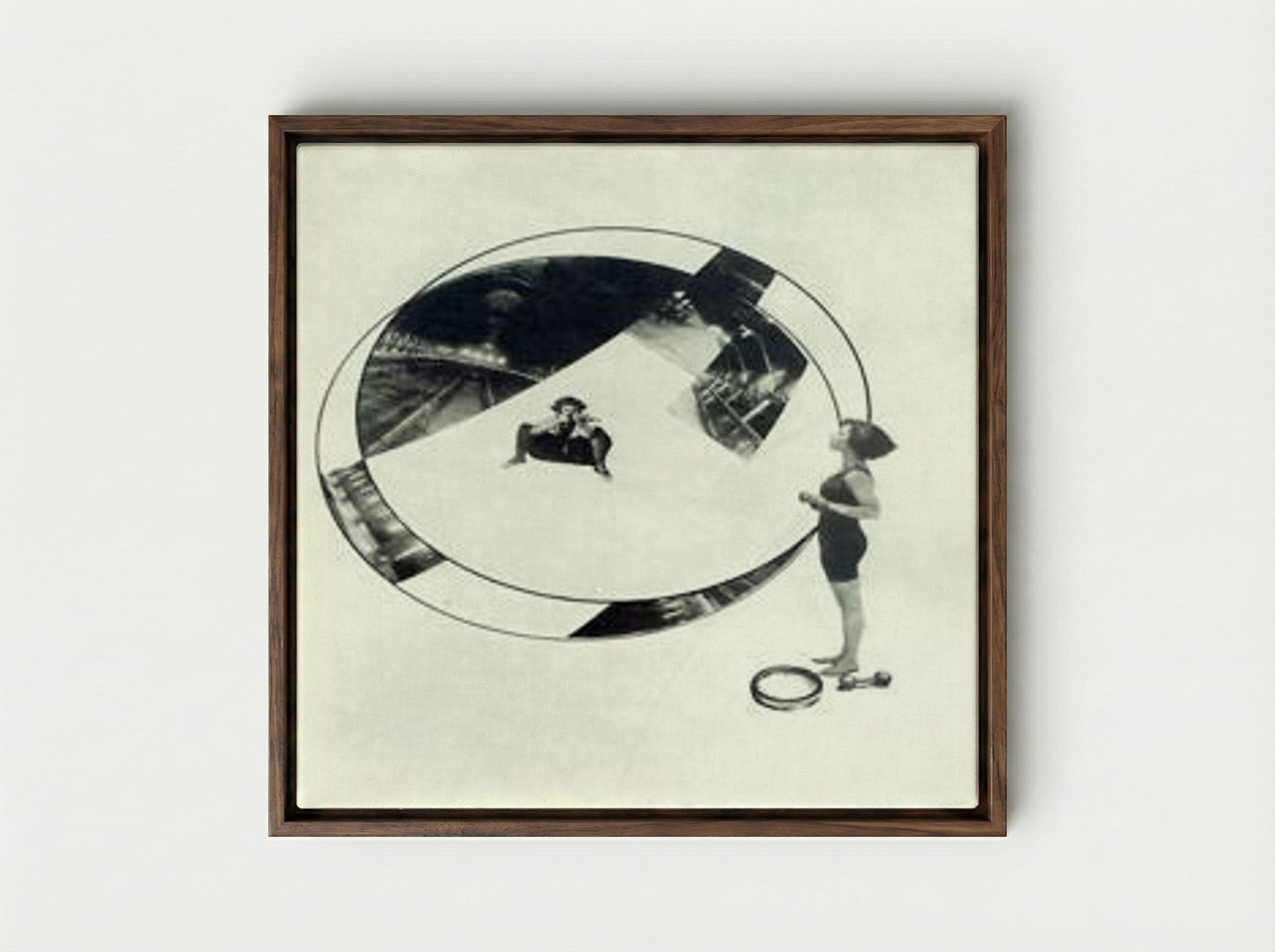 Untitled 9 (László Moholy-Nagy) - László Moholy-Nagy - Framed Canvas Dark Wood