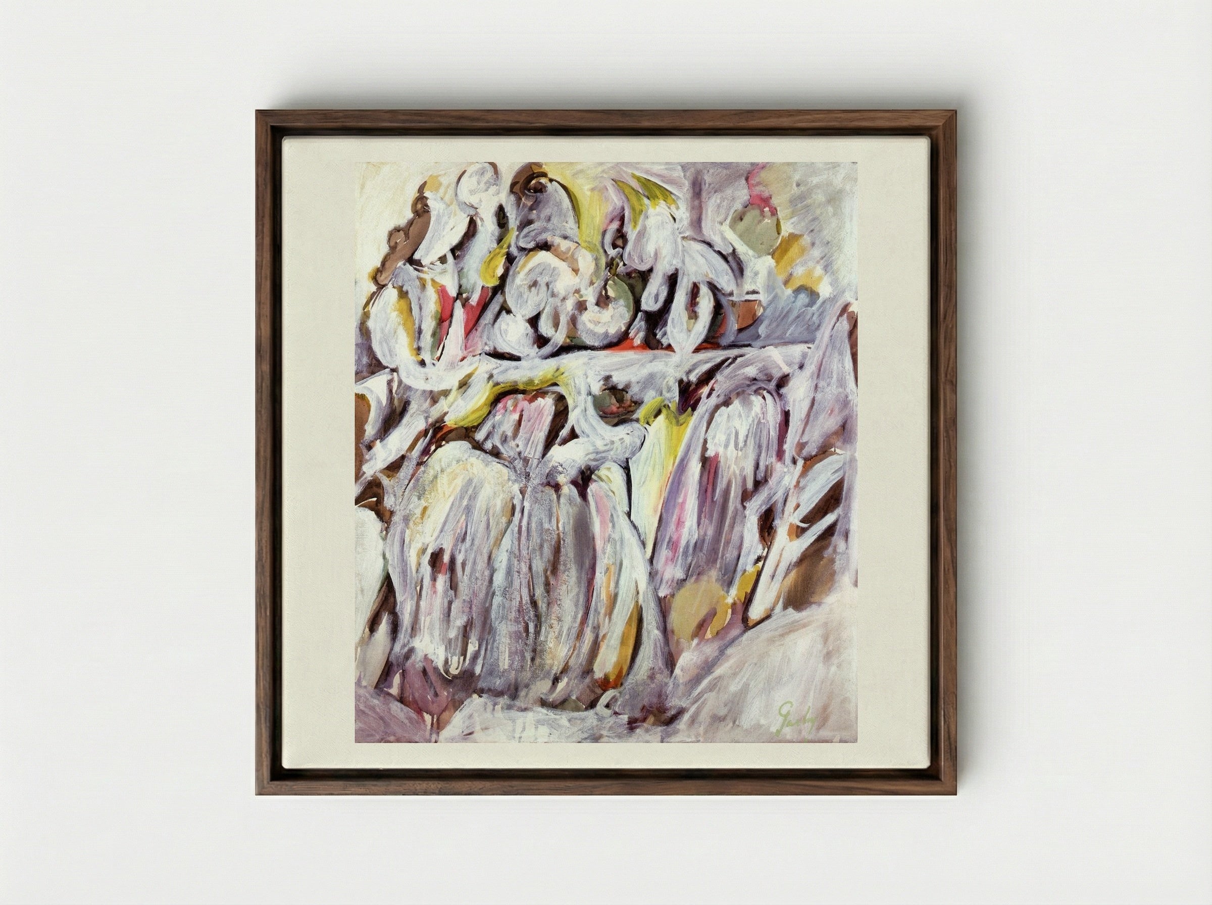 Waterfall - Arshile Gorky - Framed Canvas Dark Wood