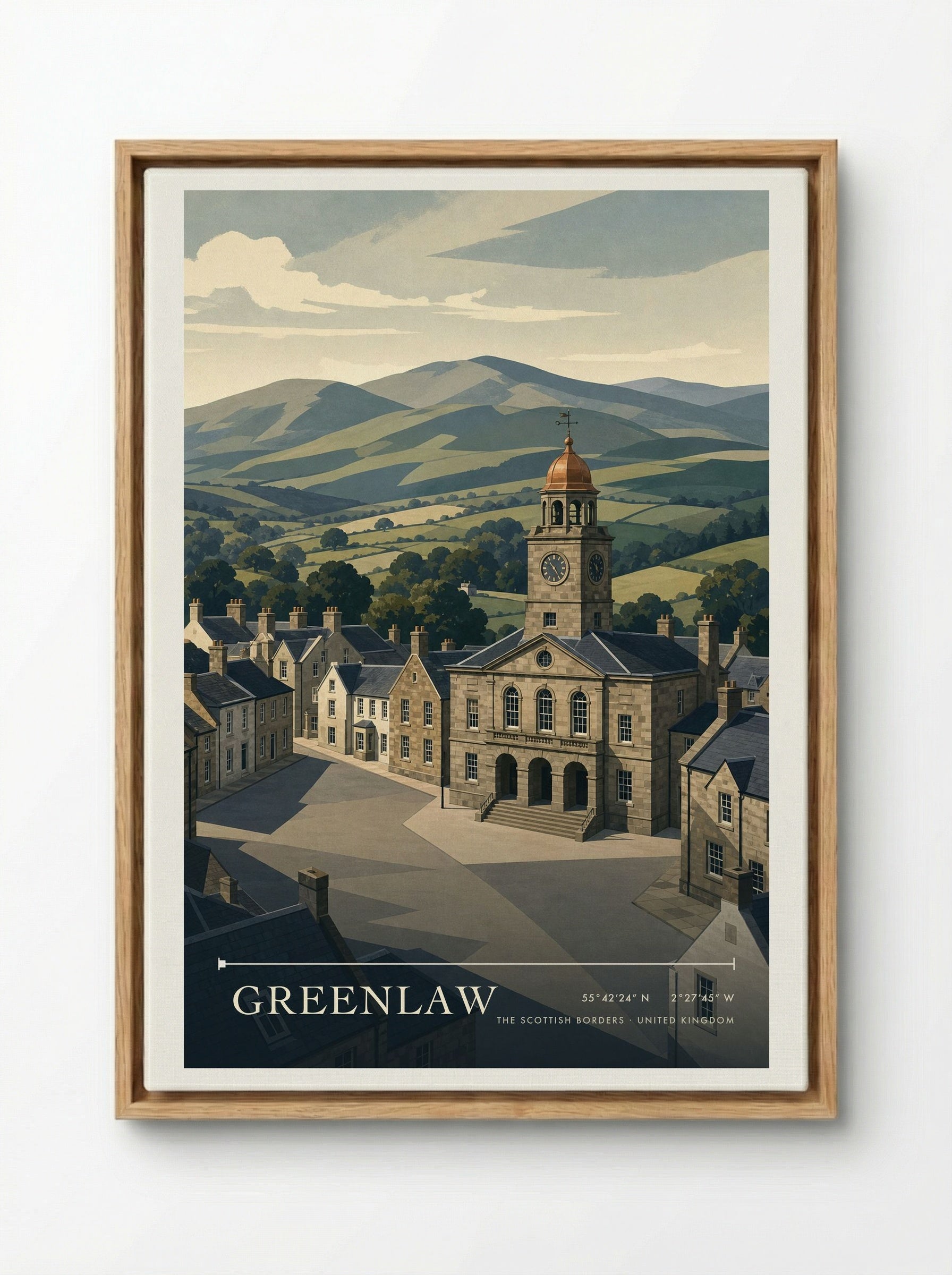 Greenlaw The Scottish Borders United Kingdom Travel Poster - Framed Canvas Wood
