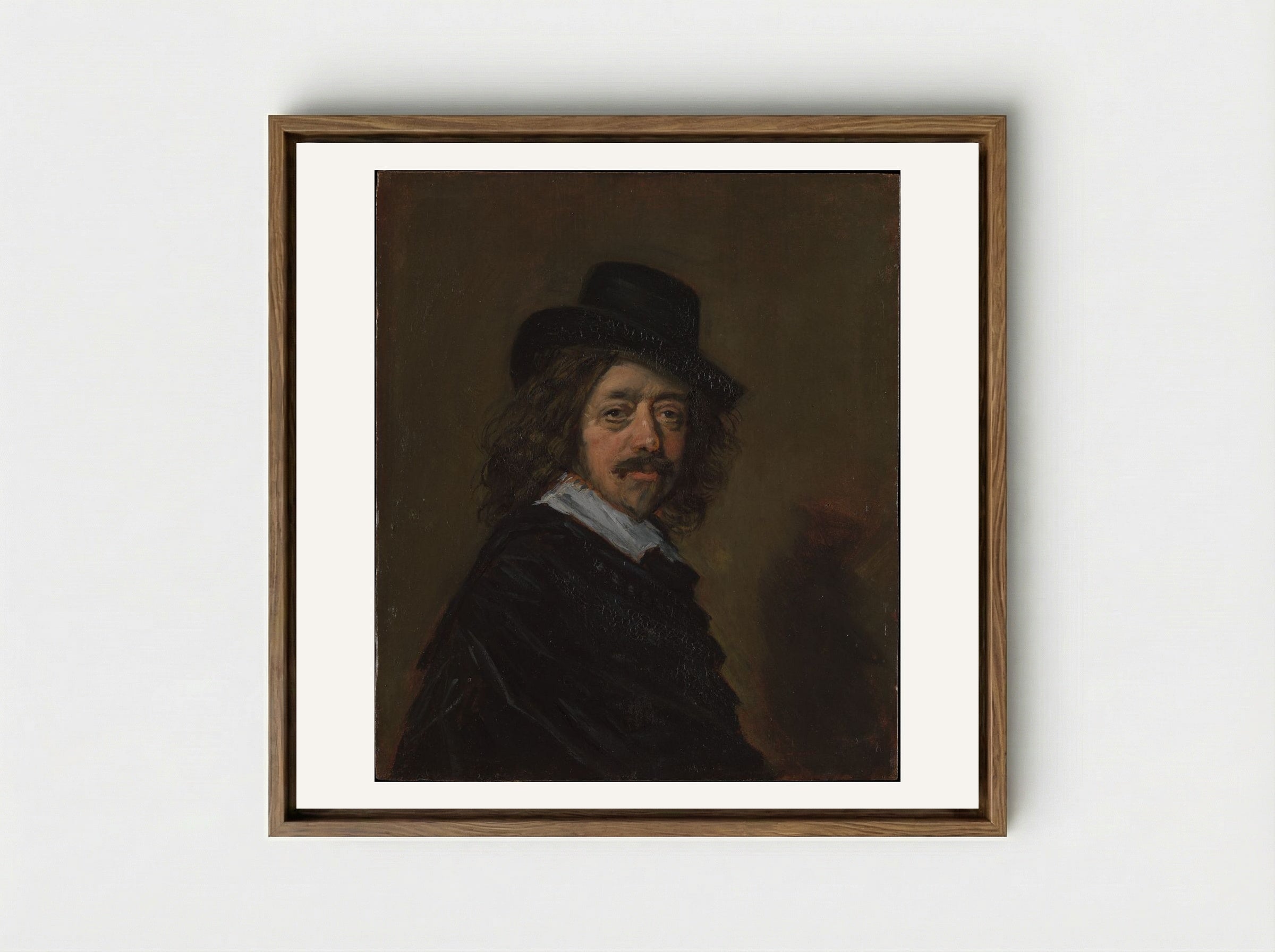 Portrait of a Man in a Slouch Hat - Frans Hals - Framed Canvas Wood