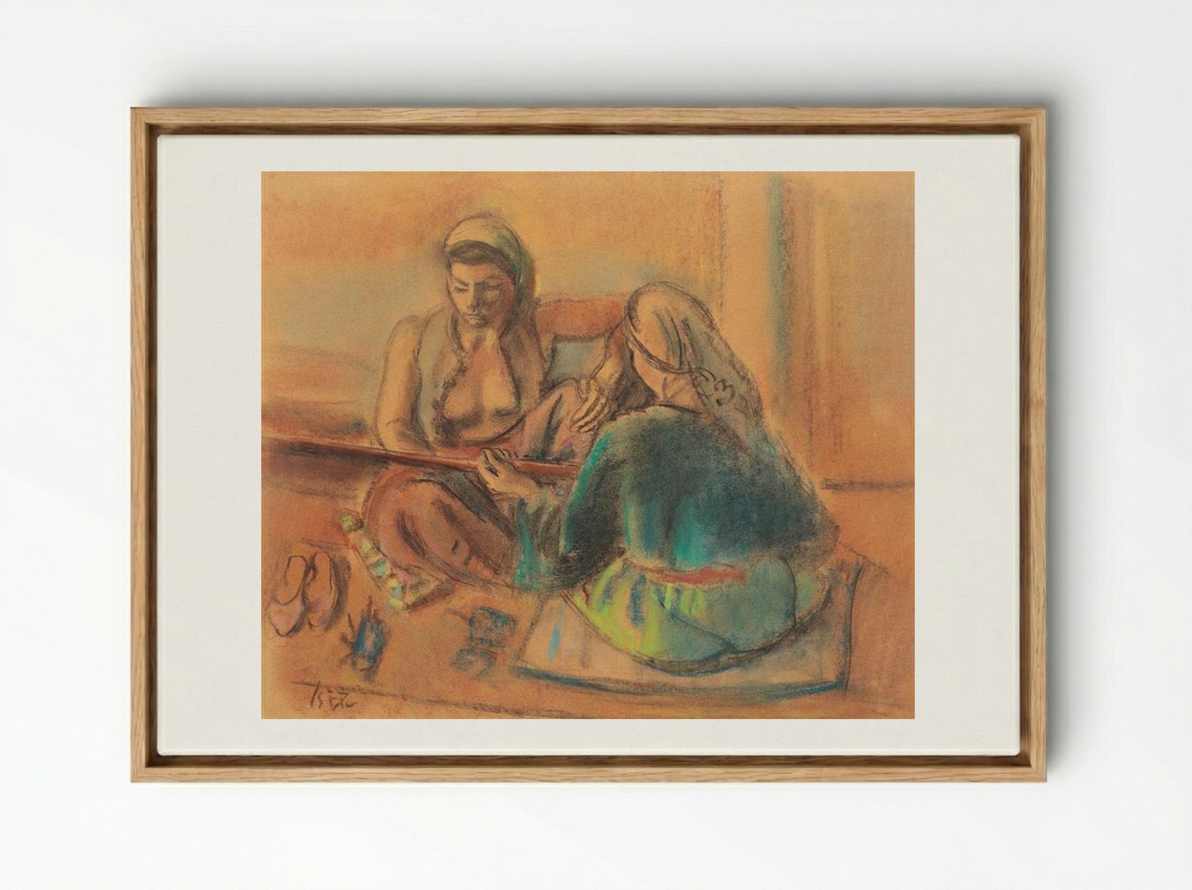 Tatar Women - Iosif Iser - Framed Canvas Wood