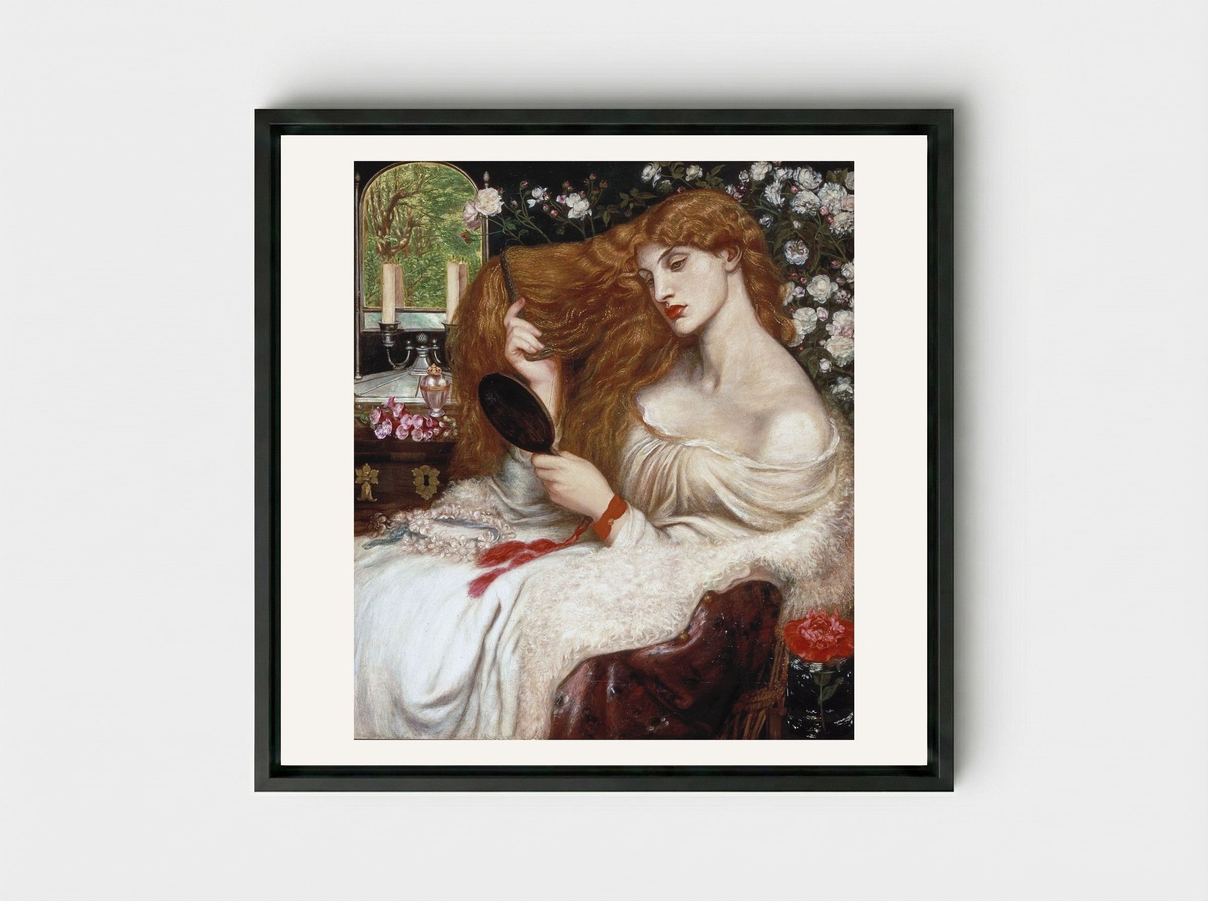 Lady Lilith - Dante Gabriel Rossetti - Framed Canvas Black