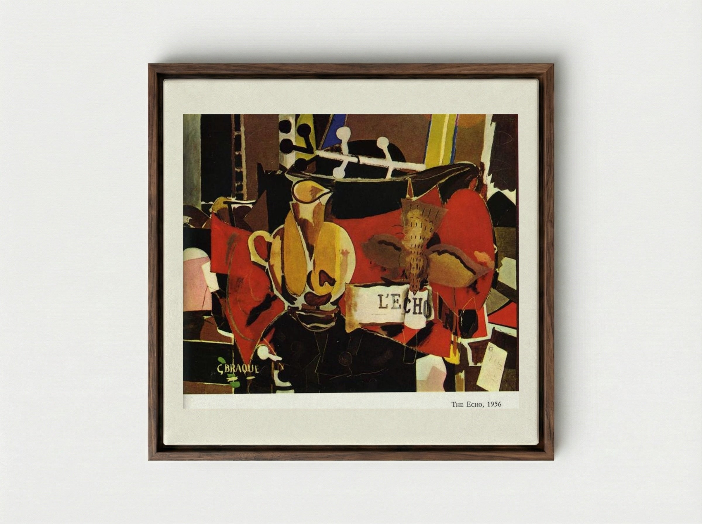 The Echo - Georges Braque - Framed Canvas Dark Wood