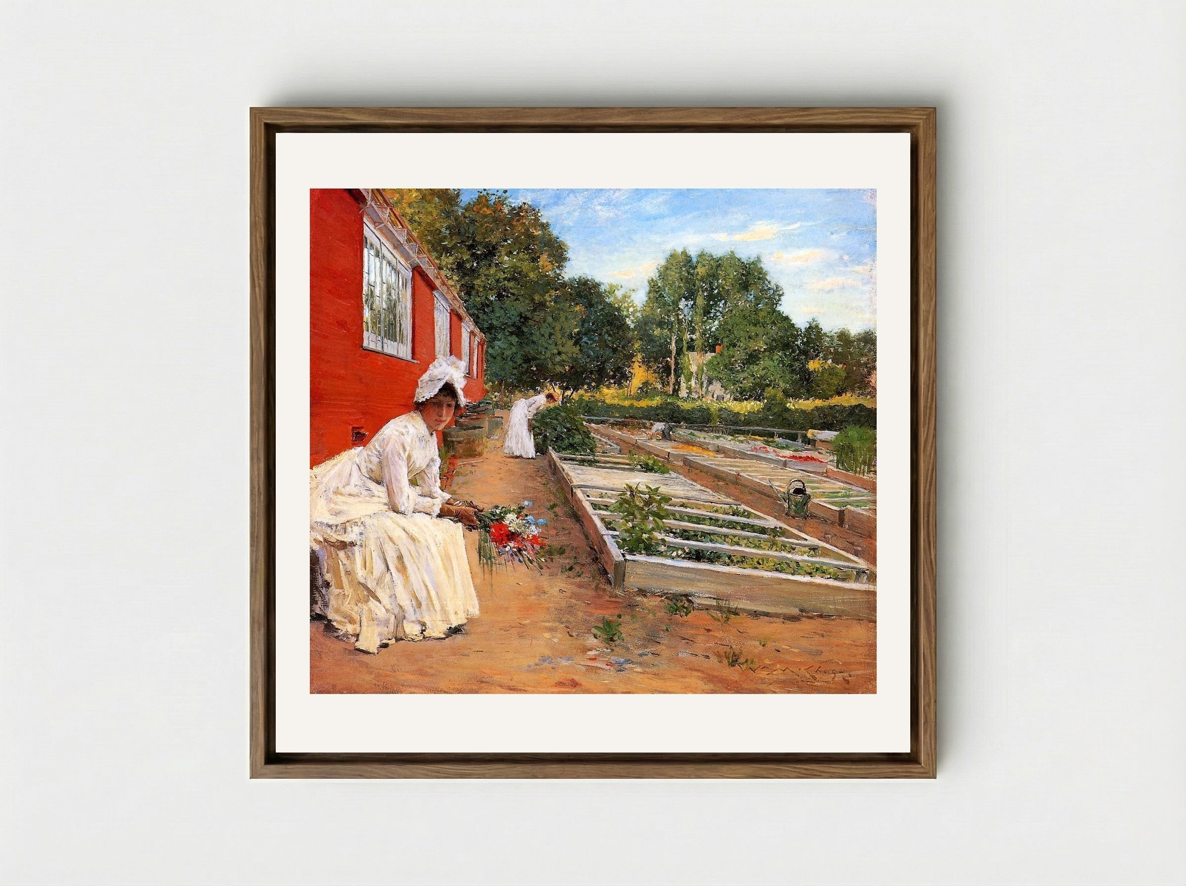 The Nursery - William Merritt Chase - Framed Canvas Wood