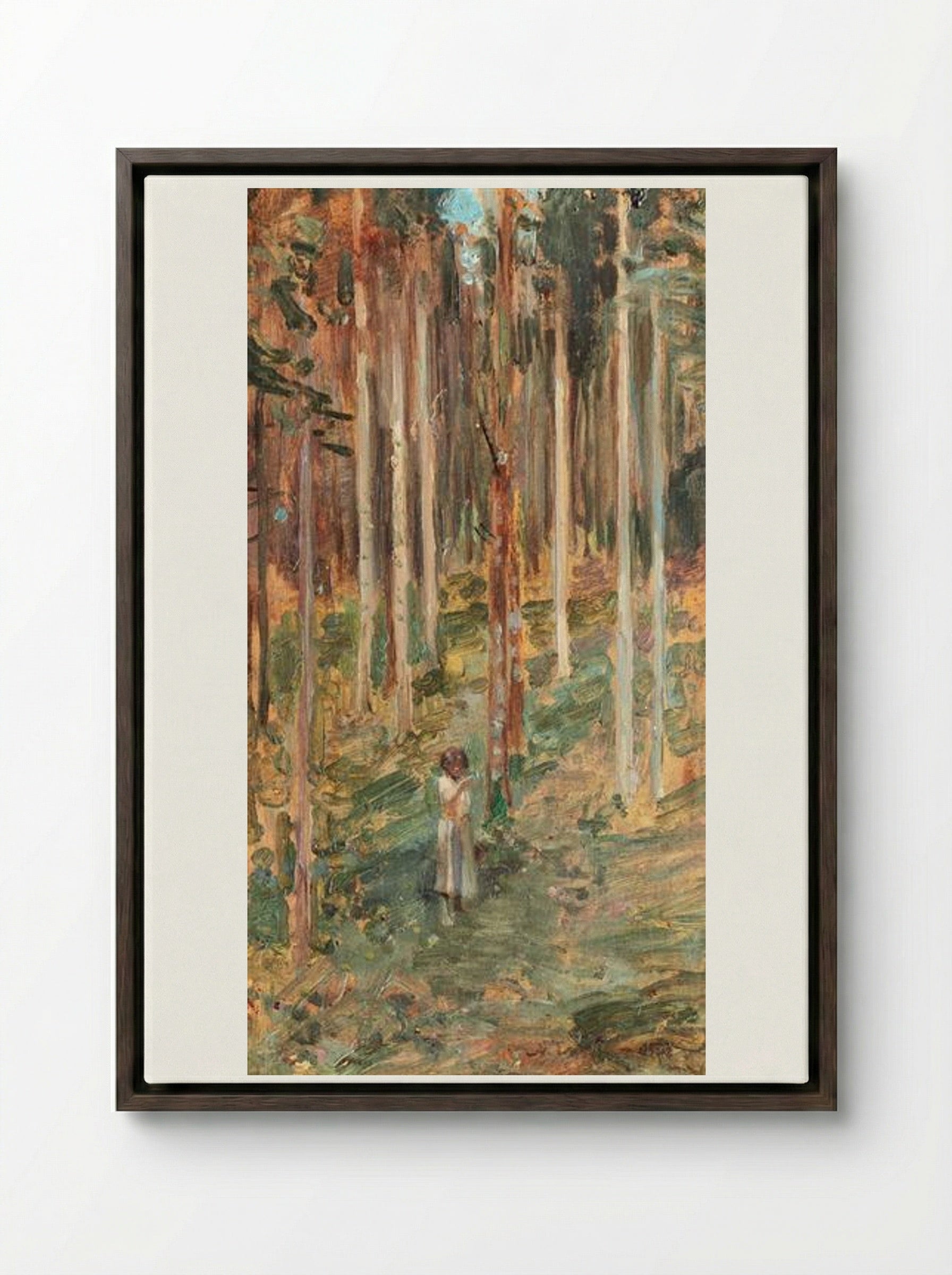 Birch Wood - Nicolae Vermont - Framed Canvas Dark Wood