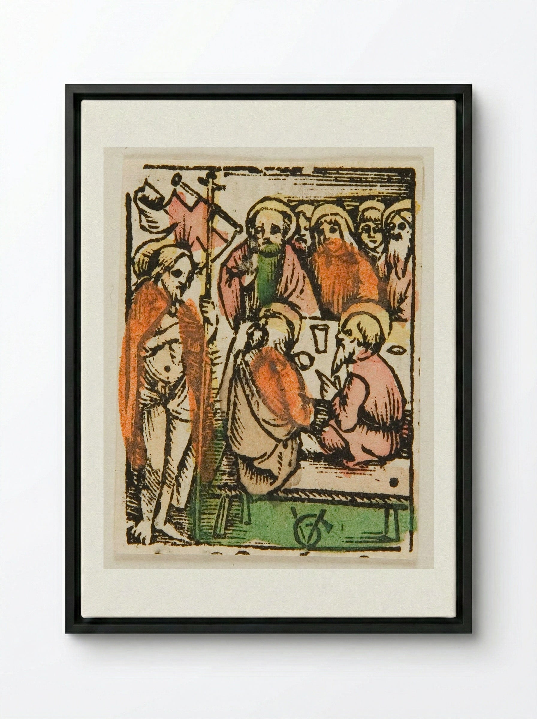 Christ Appears to His Disciples - Urs Graf - Framed Canvas Black