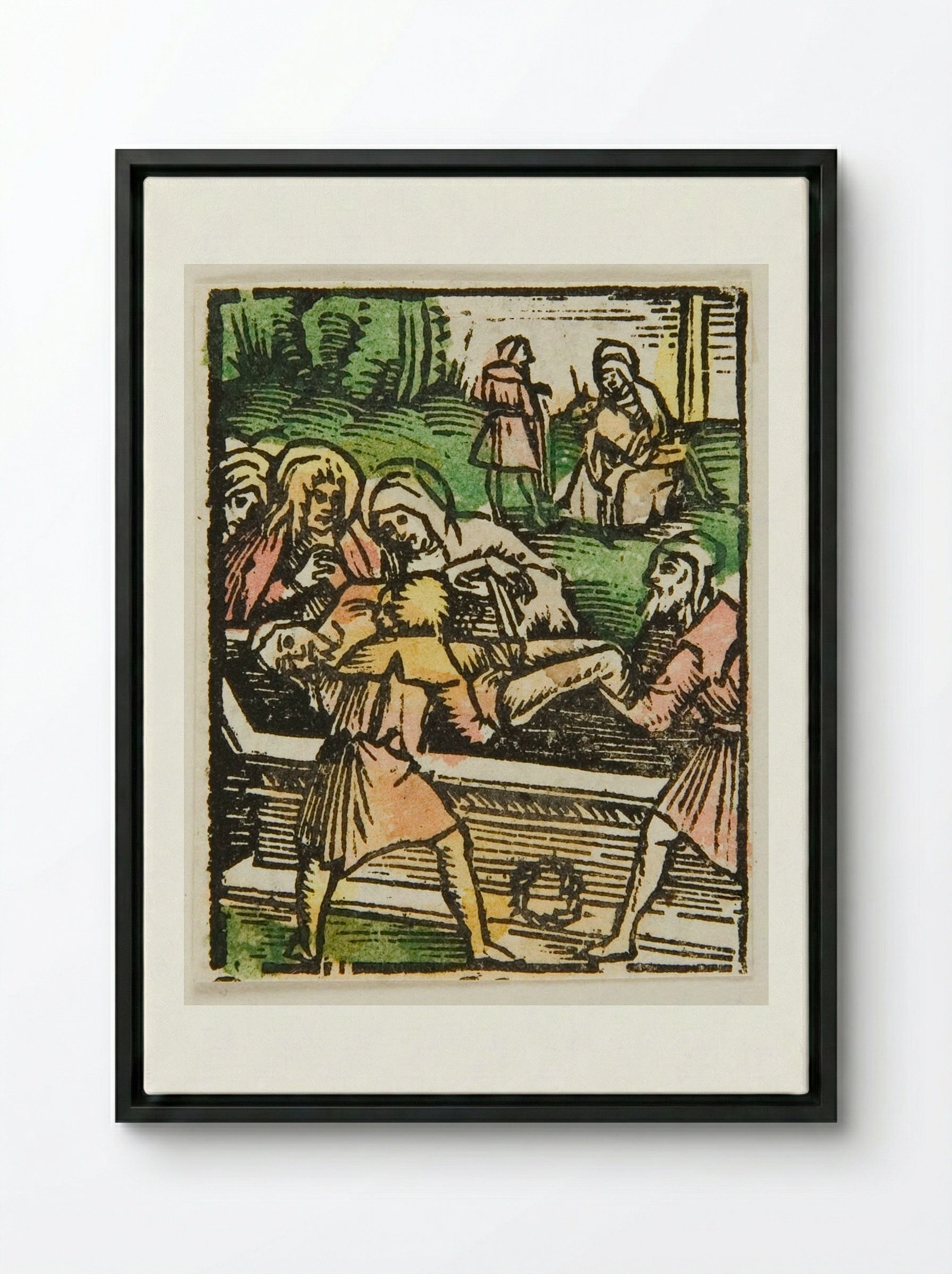 The Burial of Christ - Urs Graf - Framed Canvas Black