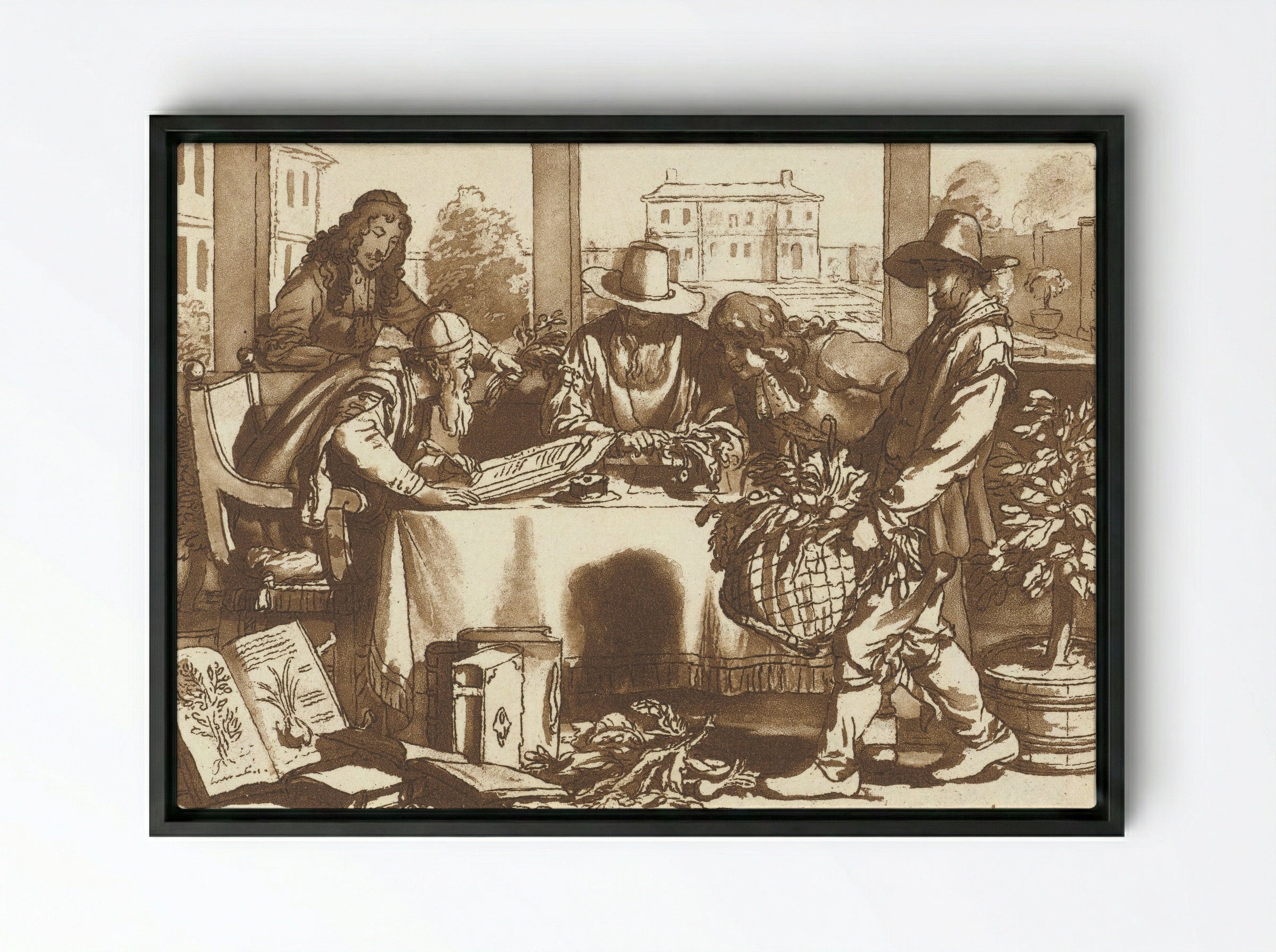 Botanicus - Cornelis Brouwer - Framed Canvas Black