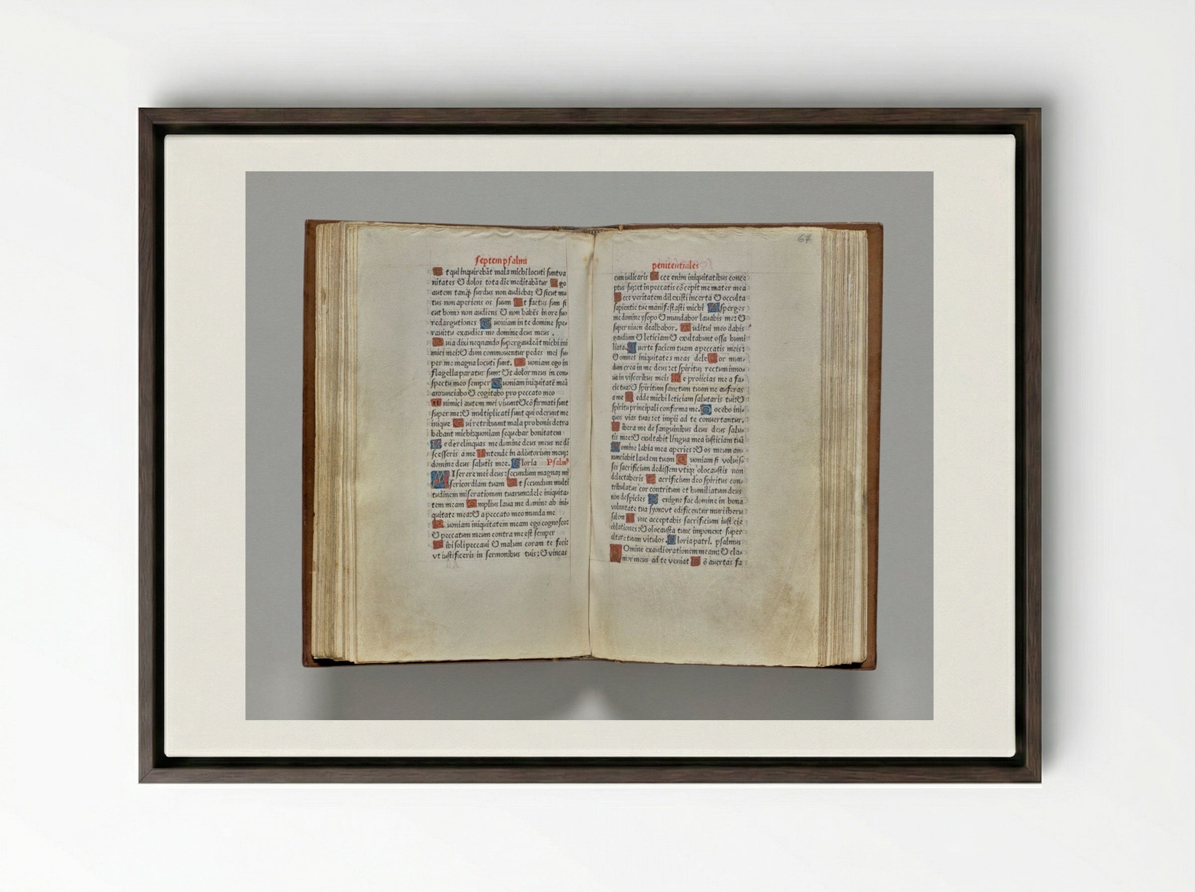 Printed Book of Hours (Use of Rome): fol. 66v - Guillaume Le Rouge - Framed Canvas Dark Wood