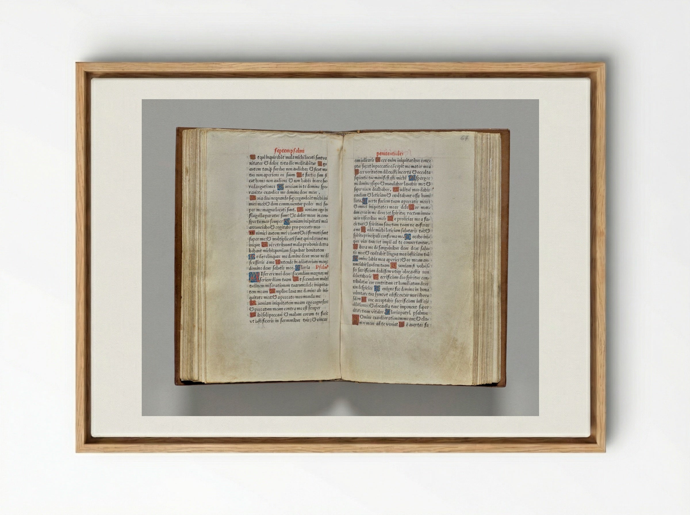 Printed Book of Hours (Use of Rome): fol. 66v - Guillaume Le Rouge - Framed Canvas Wood