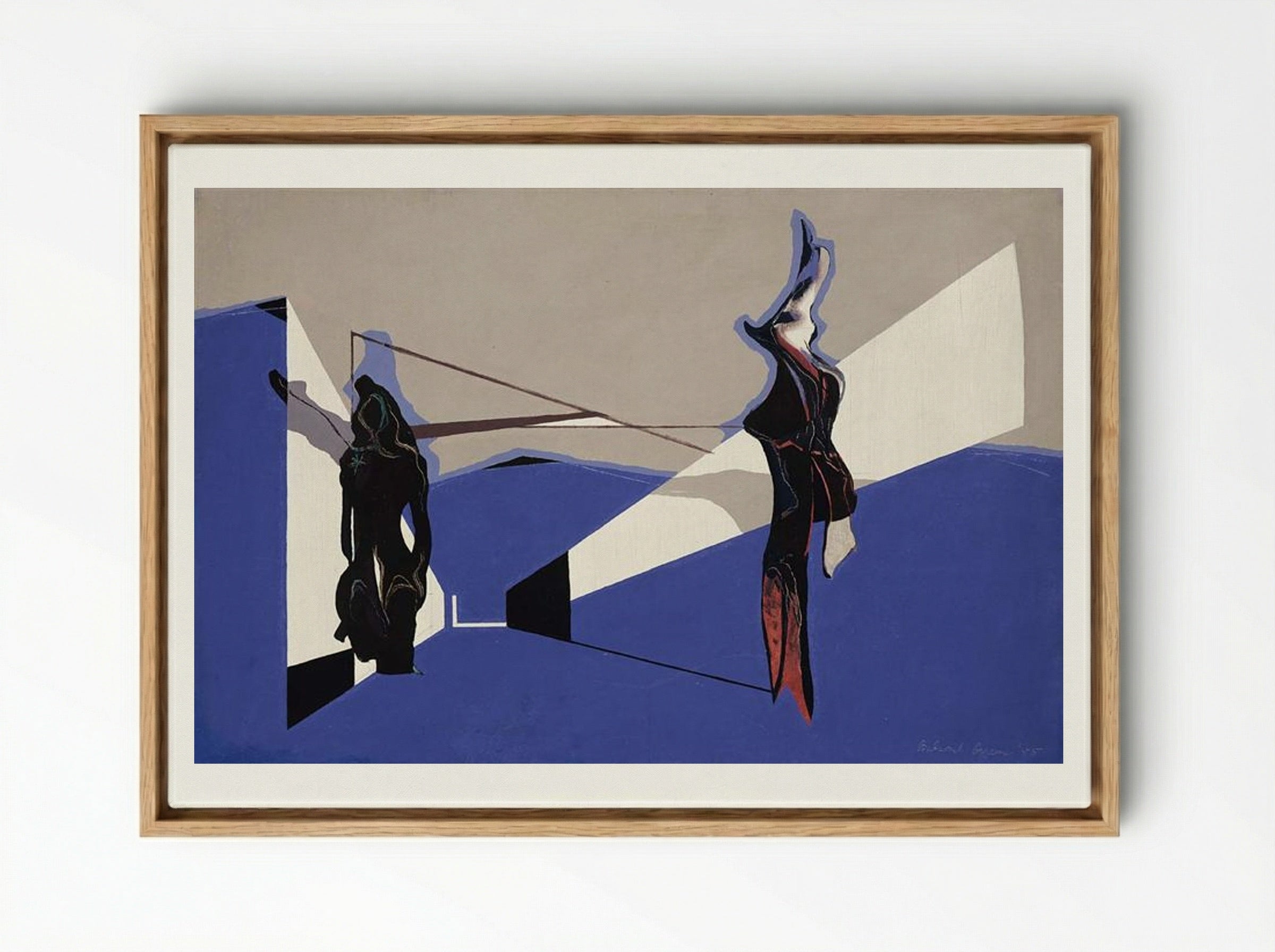 Way Down Blue - Balcomb Greene - Framed Canvas Wood