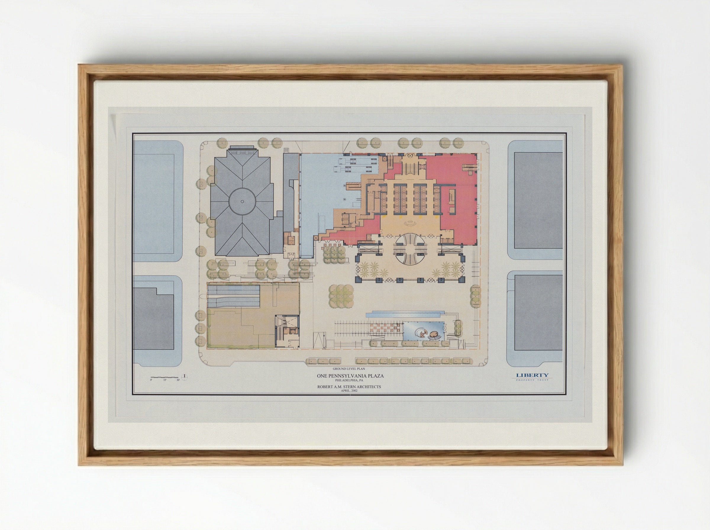 Comcast Center Proposal (Architectural Diagram 2) - Edna Andrade - Framed Canvas Wood