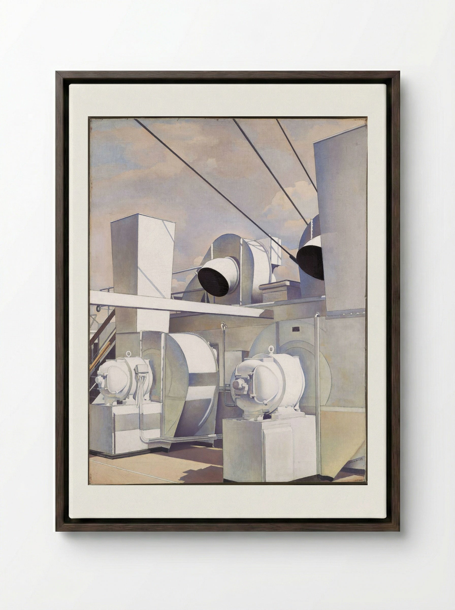 Upper Deck - Charles Sheeler - Framed Canvas Dark Wood