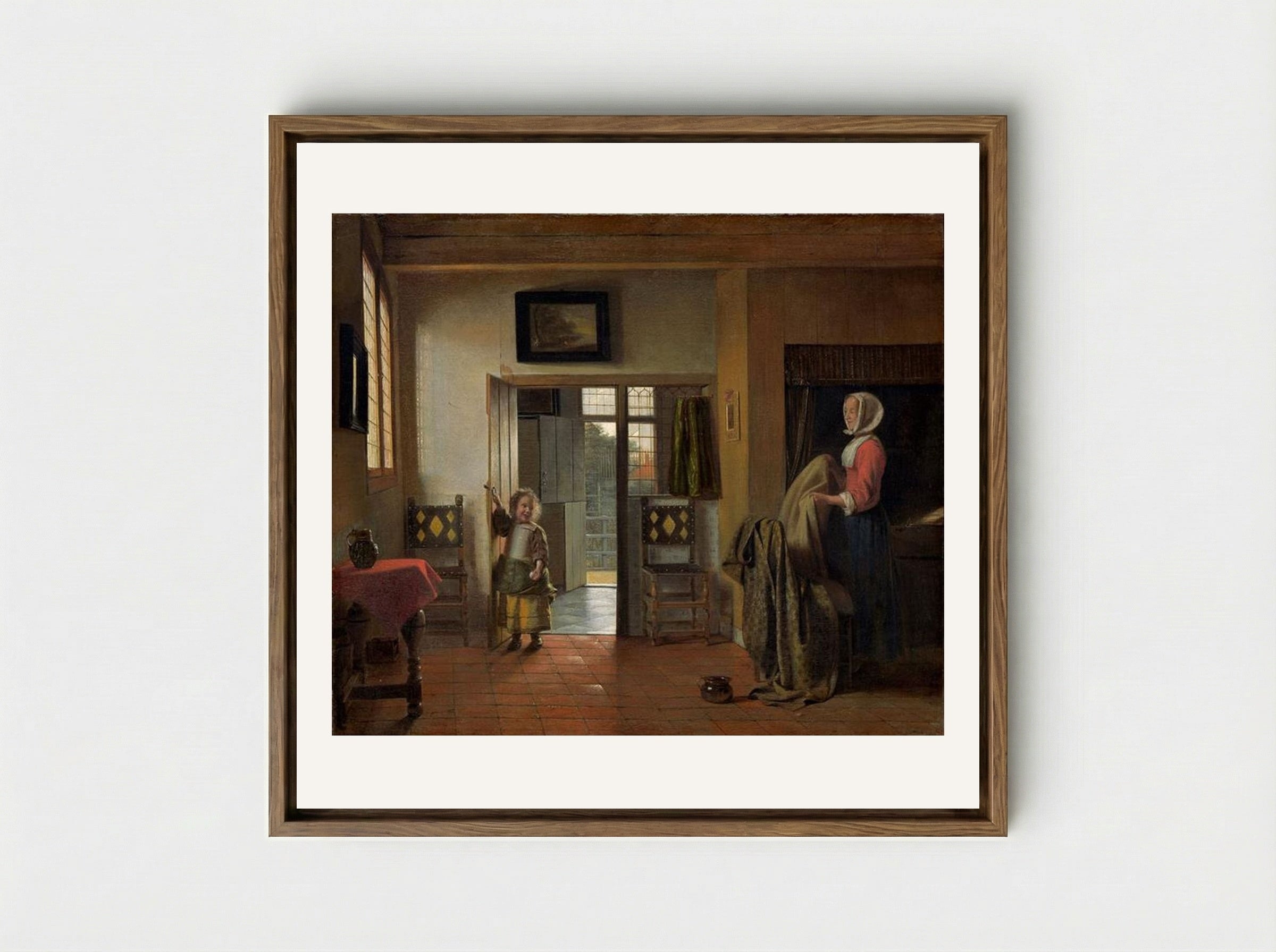 The Bedroom - Pieter de Hooch - Framed Canvas Wood