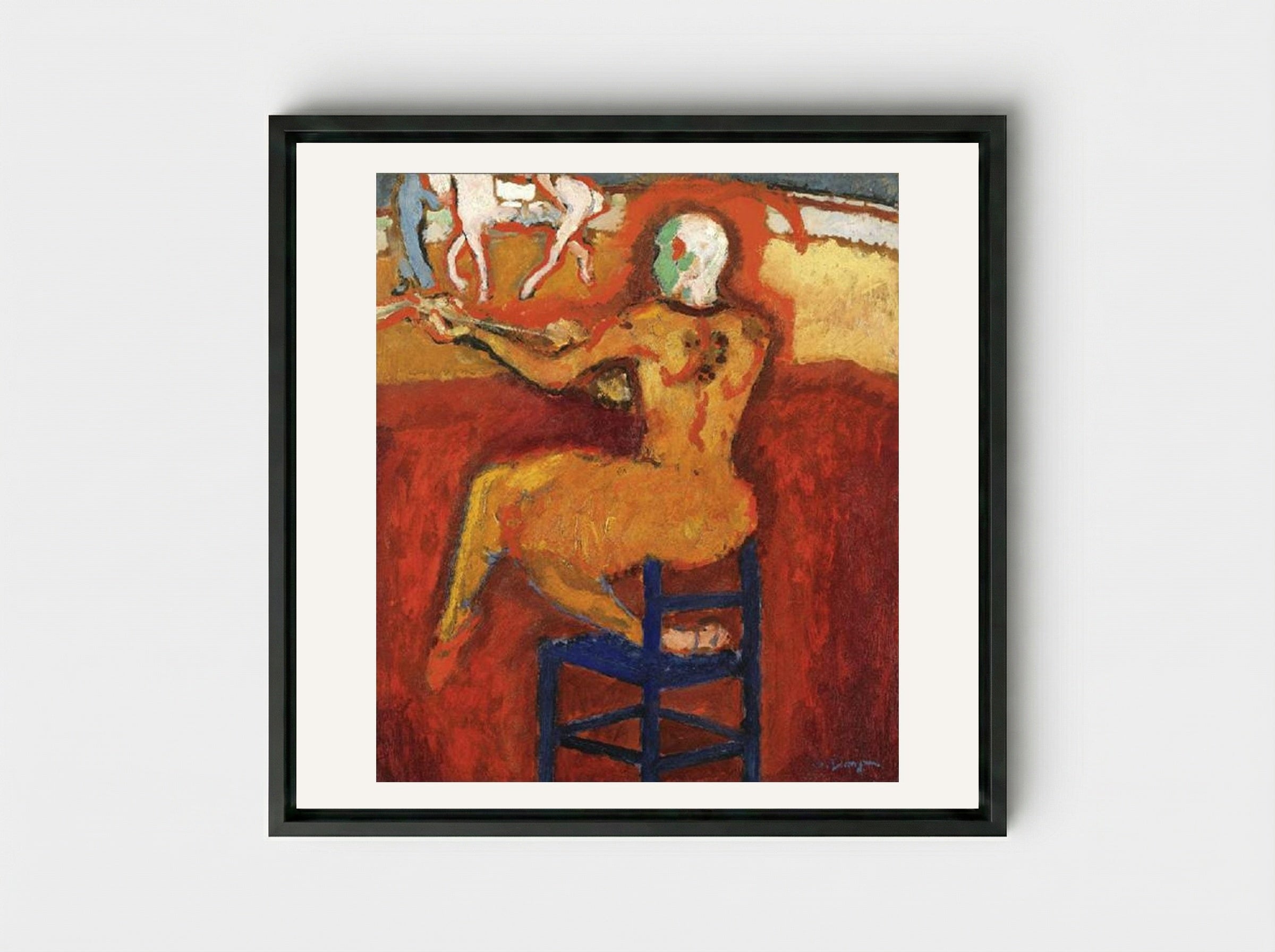 The Red Clown - Kees van Dongen - Framed Canvas Black