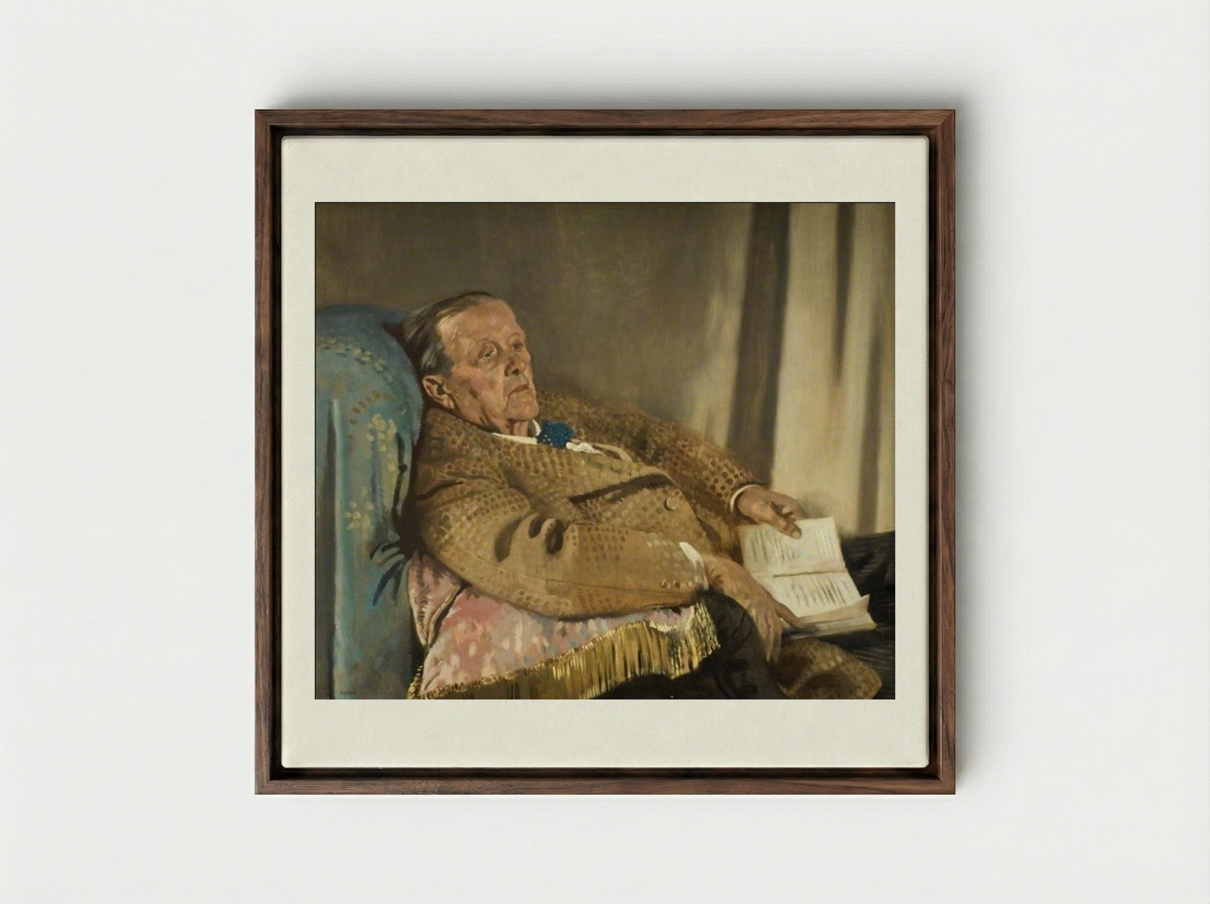 Sir Edwin Ray Lankester - Sir William Orpen - Framed Canvas Dark Wood