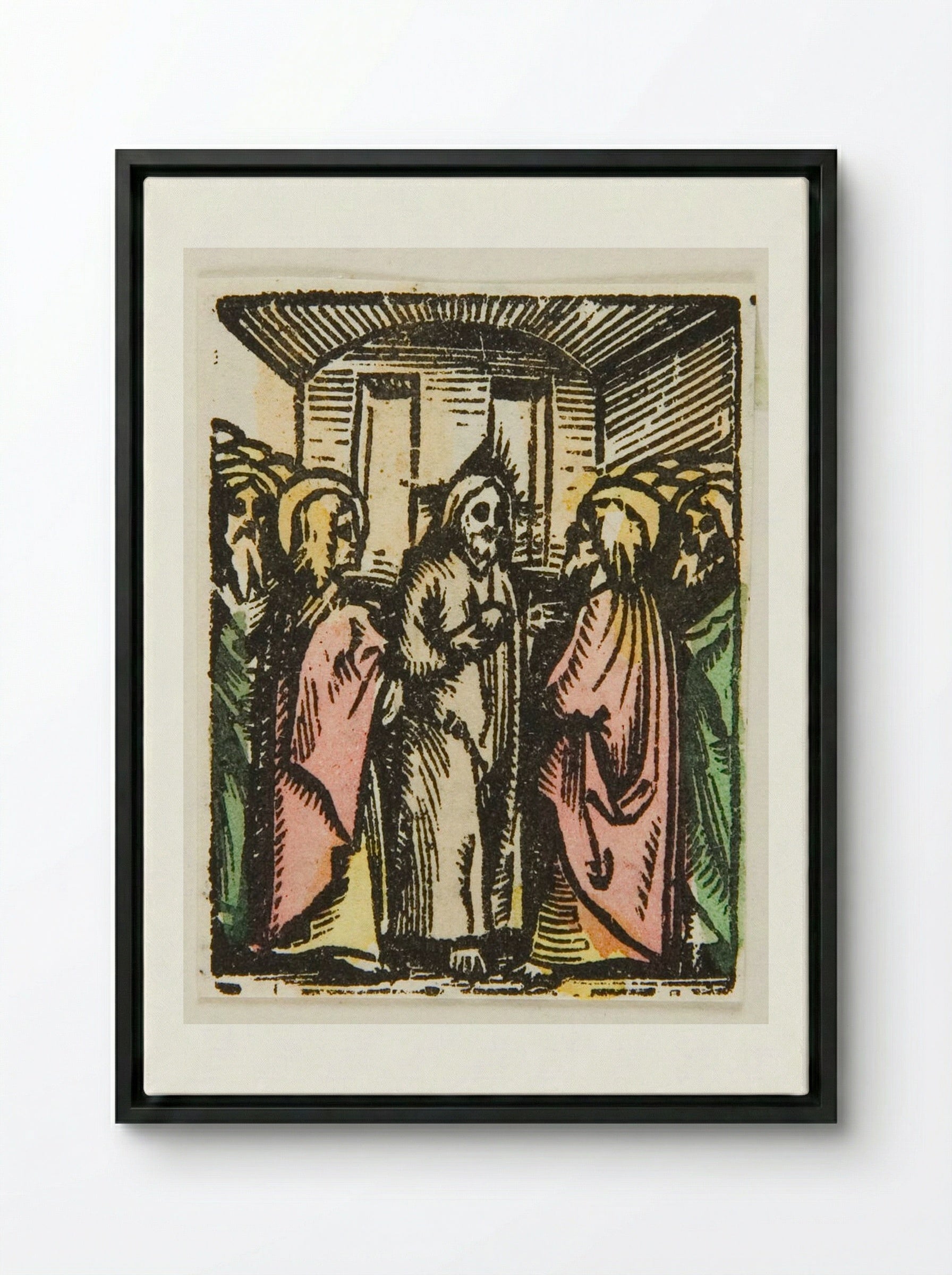 Christ and His Disciples - Urs Graf - Framed Canvas Black