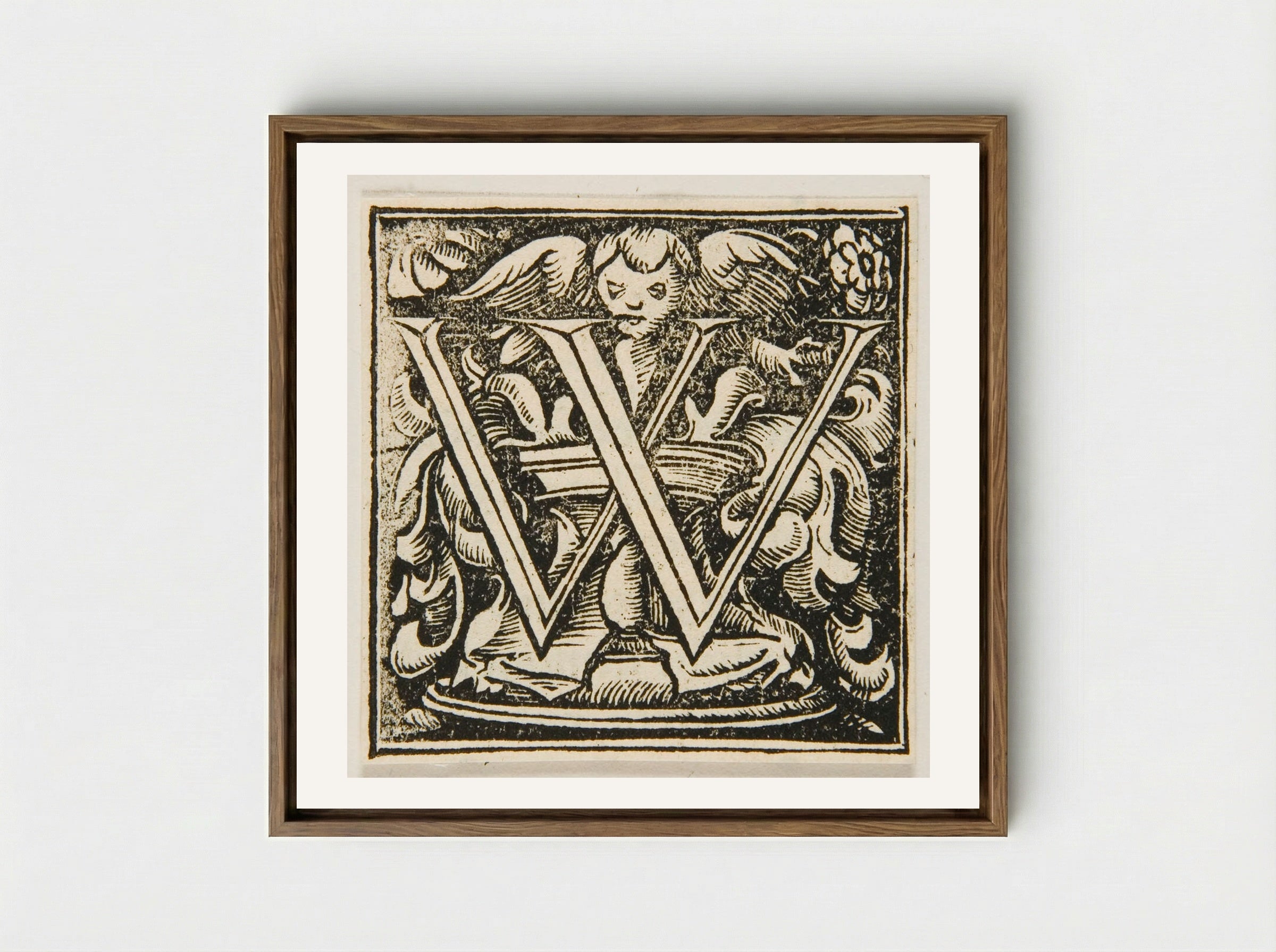 Letter W - Urs Graf - Framed Canvas Wood