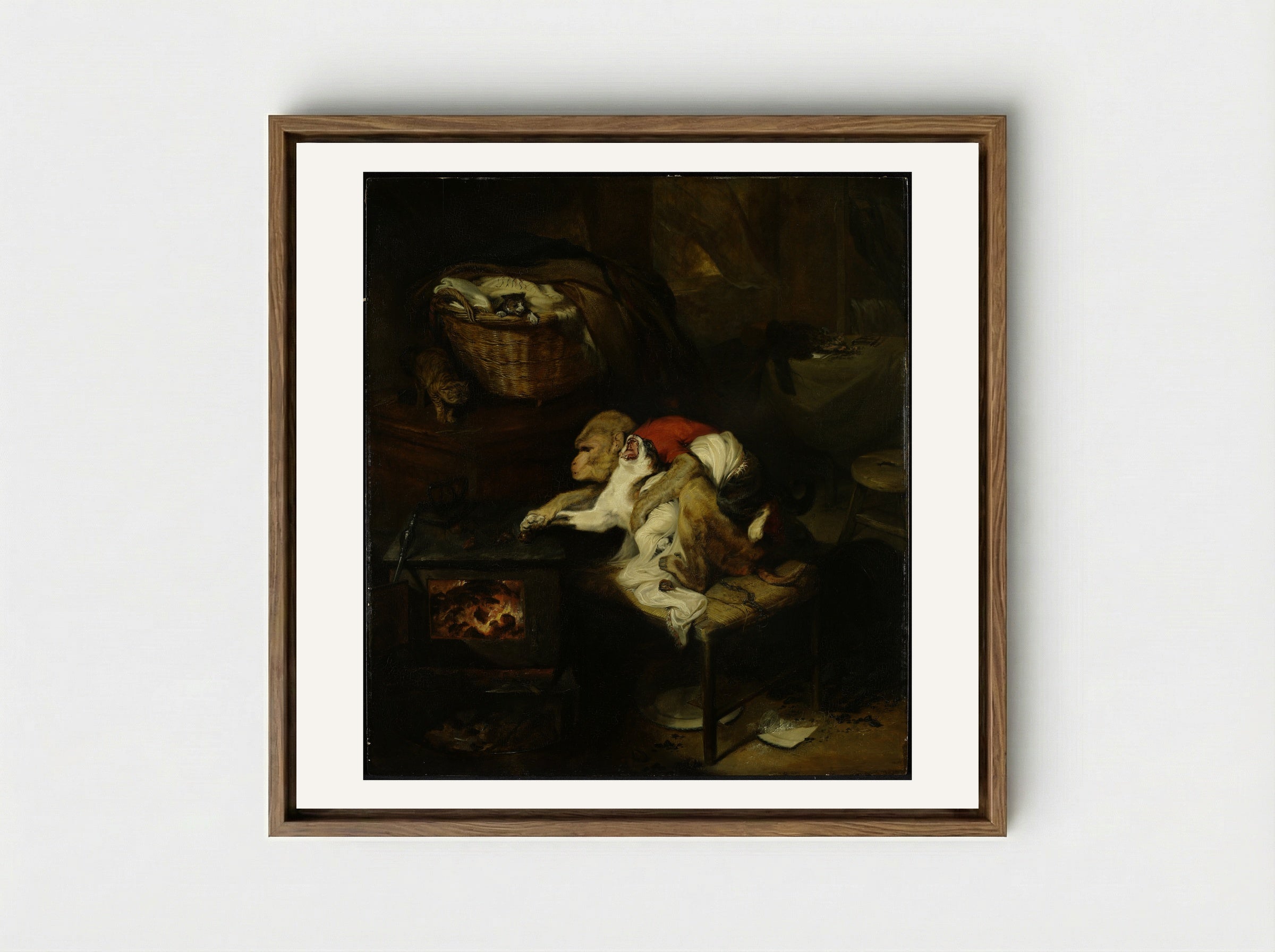The Cat's Paw - Sir Edwin Henry Landseer - Framed Canvas Wood