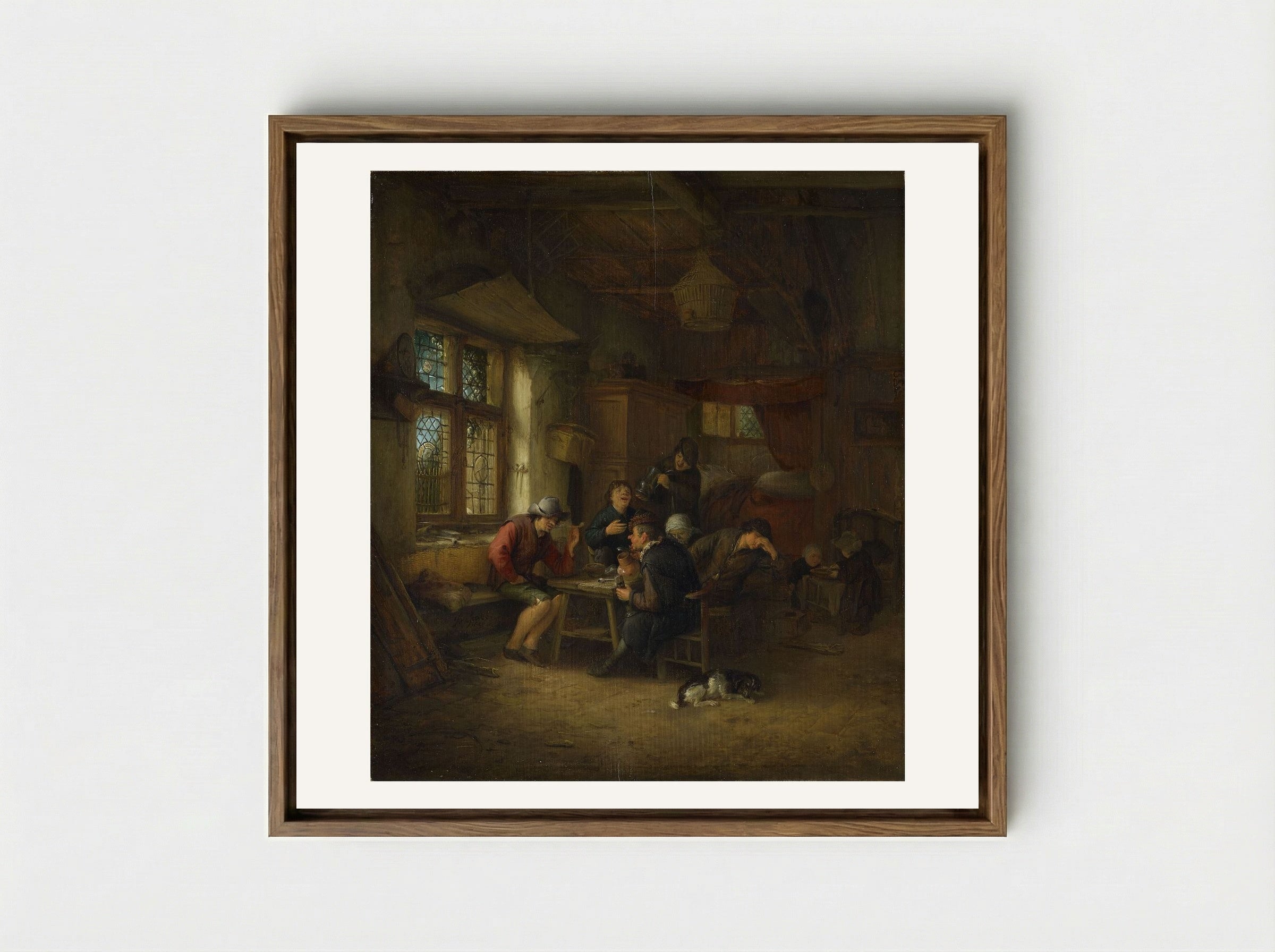 Interior of a Tavern - Adriaen van Ostade - Framed Canvas Wood