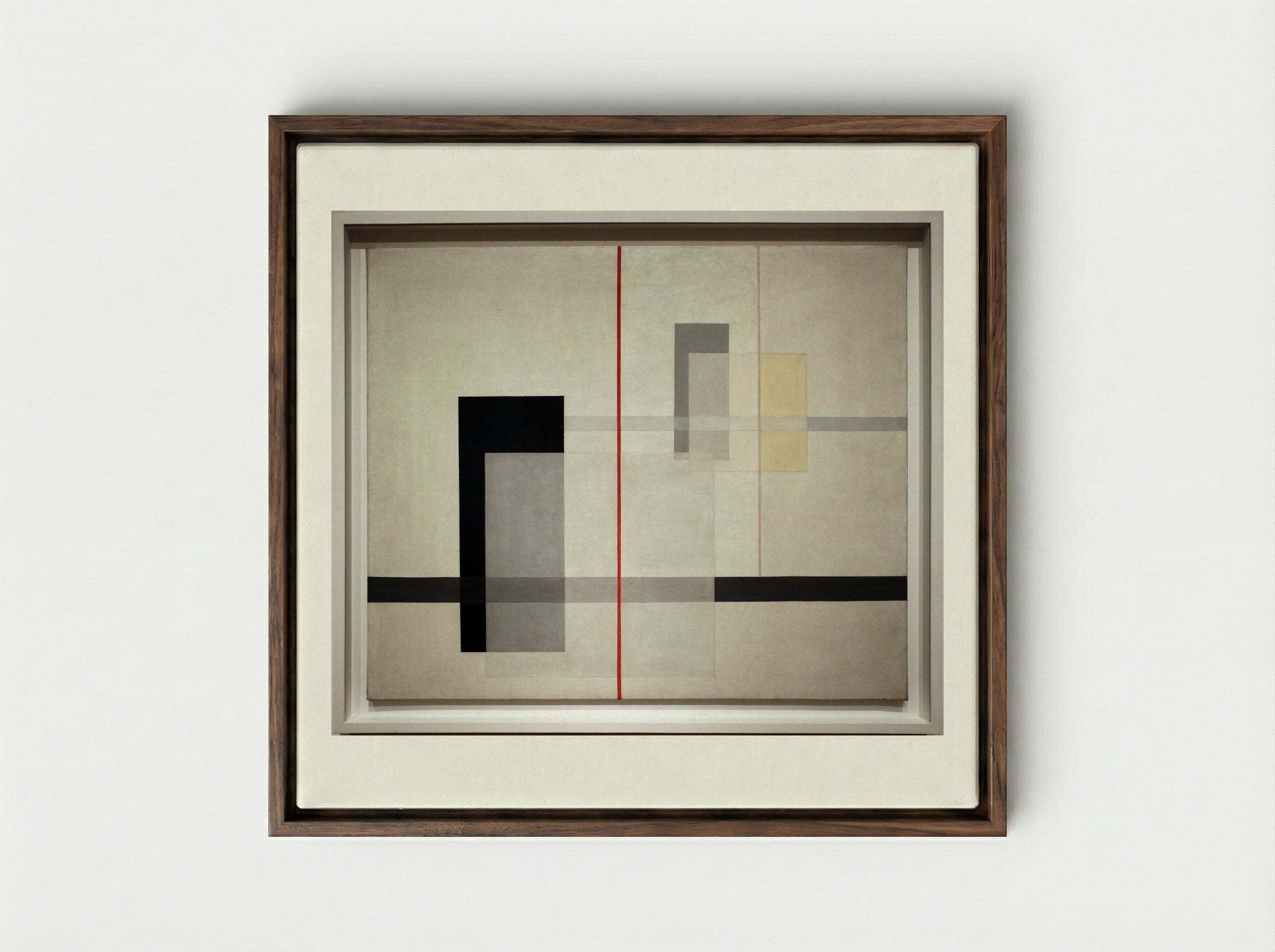 K VII - László Moholy-Nagy - Framed Canvas Dark Wood